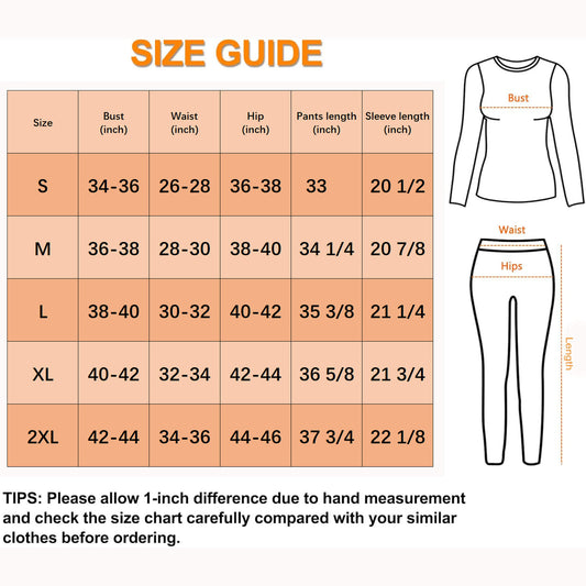 Anyfit Wear Women Thermal Underwear Set Long John Base Layer Ultra Soft Top&Bottom Sets for Cold Weather