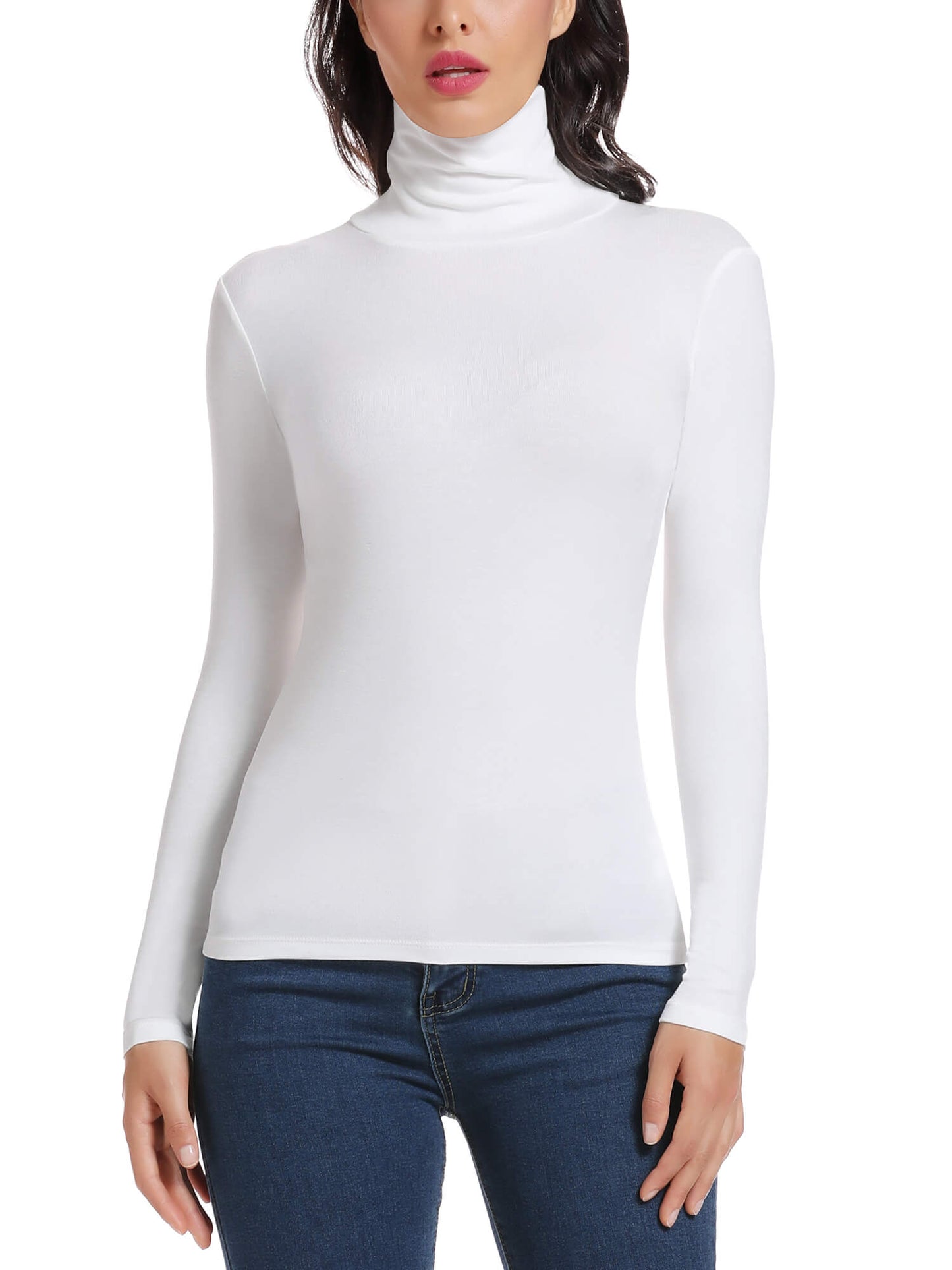 MANIFIQUE Women's Turtleneck Long Sleeve Shirts Fall Fashion Basic Thermal Underwear Tops Winter Clothes 2025