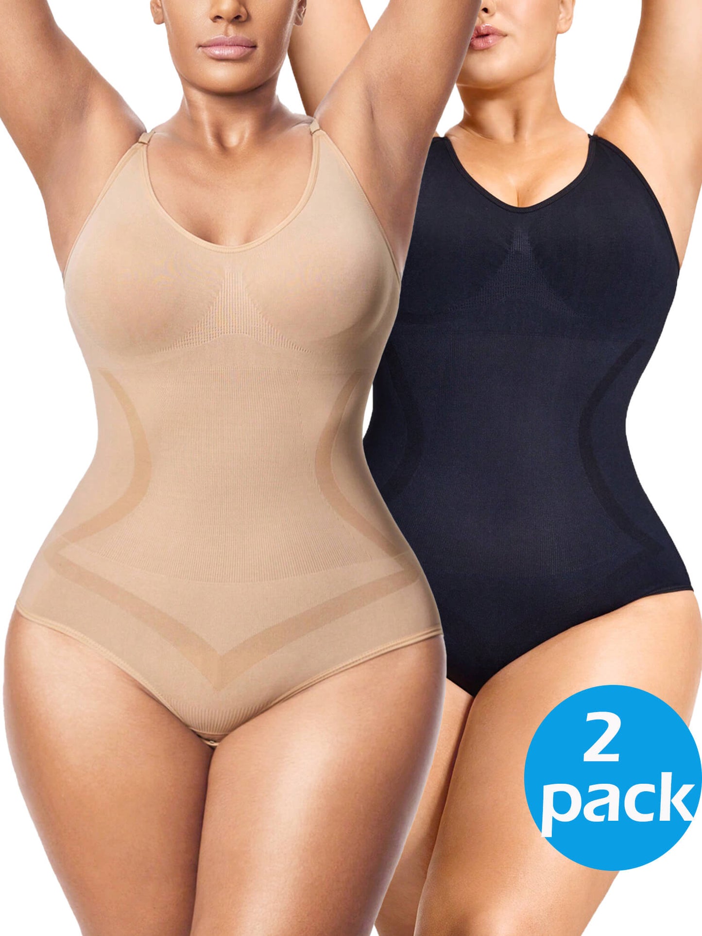 MANIFIQUE Plus Size Bodysuits for Women - Body Shaper Tummy Control Bodysuit, Shapewear Bodysuits for Women