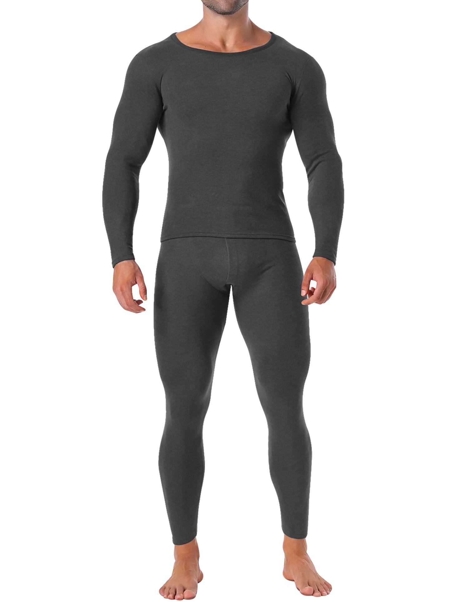 MANIFIQUE Thermal Underwear Shirt & Leggings Set for Men — Heavyweight Fleece‑Lined Long Johns | Warm Winter Base Layer