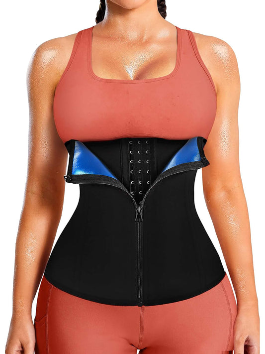 MANIFIQUE Waist Trainer for Women Lower Belly Waist Trimmer Corset with Zipper Sweat Belt