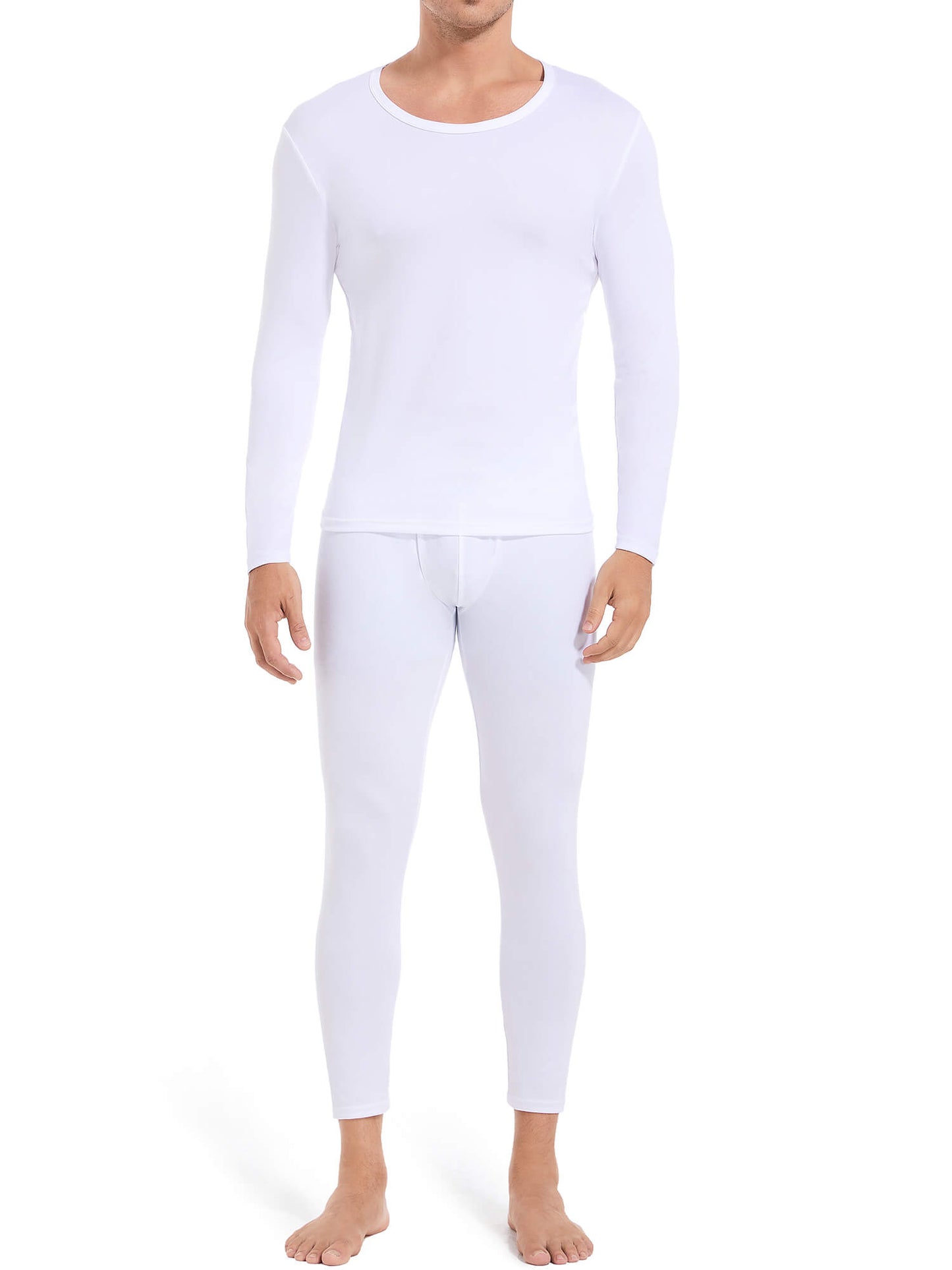 MANIFIQUE Thermal Underwear for Men Set Crewneck Long Johns Top & Bottom Set