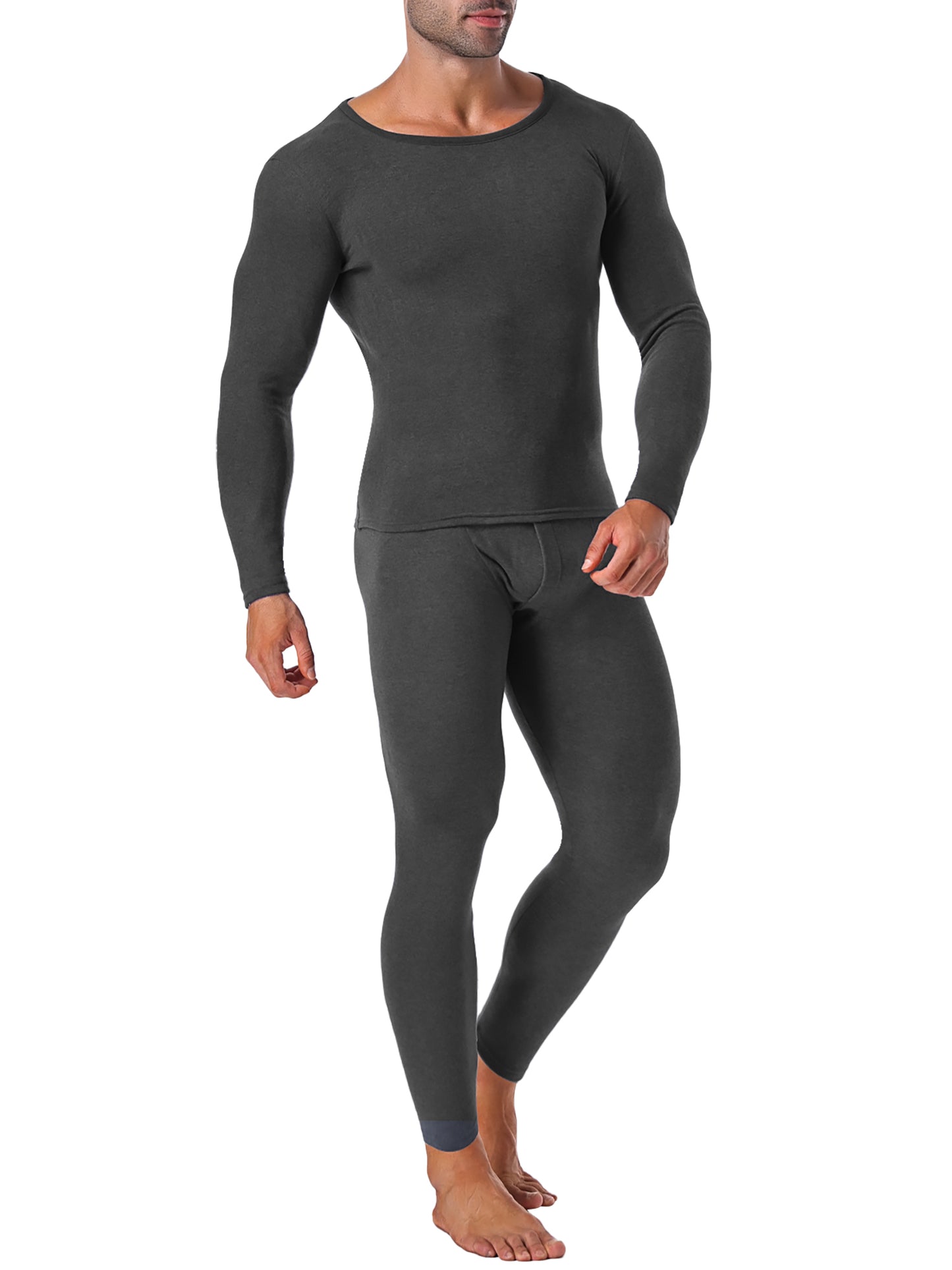 MANIFIQUE Thermal Underwear Shirt & Leggings Set for Men — Heavyweight Fleece‑Lined Long Johns | Warm Winter Base Layer