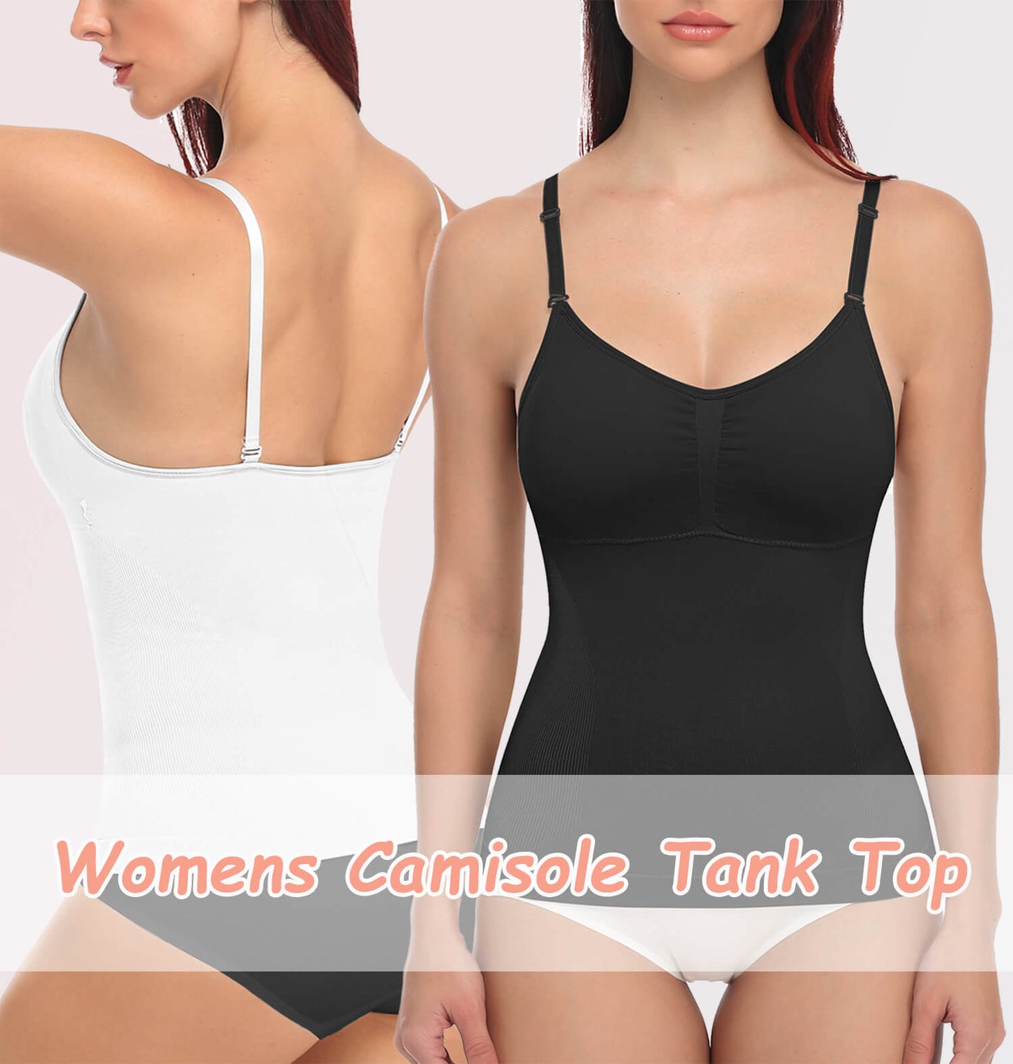 MANIFIQUE Scoop Neck Compression Cami - Tummy and Waist Control Body Shapewear Camisole with Built-in Padded Bras