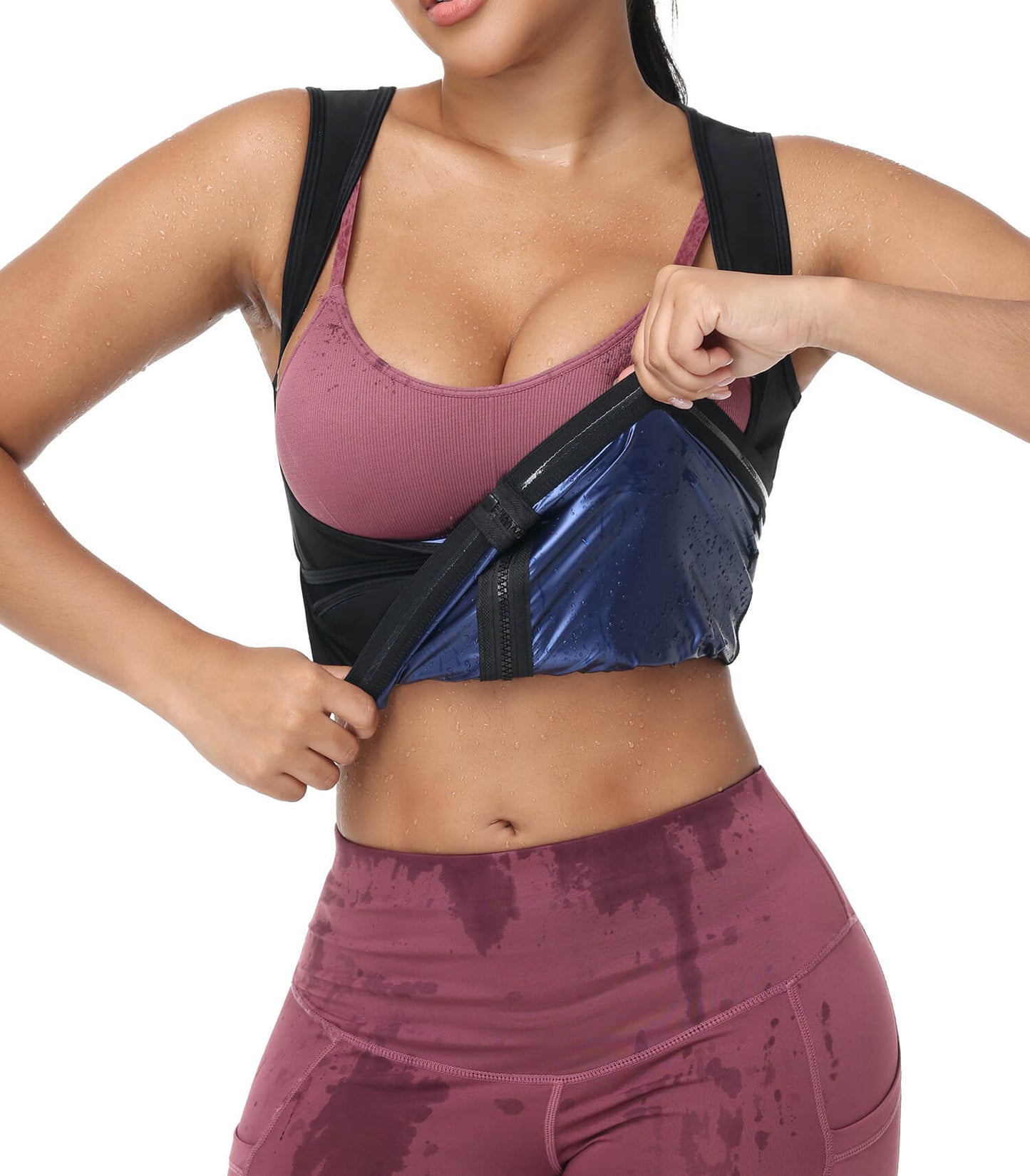 MANIFIQUE Waist Trainer for Women Tummy Control Sports Girdle Sauna Sweat Vest with Zipper