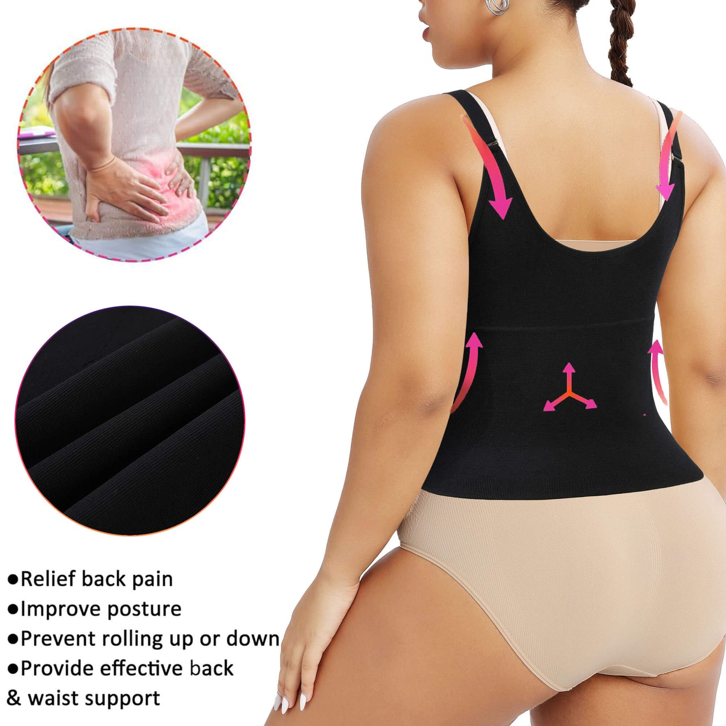 ANYFIT WEAR Plus Size Waist Trainer Vest for Women Shapewear Corset Body Shaper Tank Top with Adjustable Straps