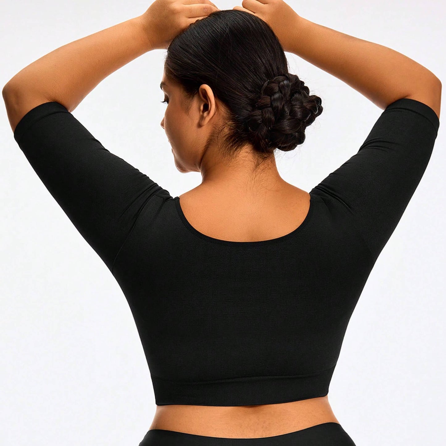 ANYFIT WEAR Women Plus Size Shapewear Upper Arm Shaper Short Sleeve Body Slimmer Compression Top