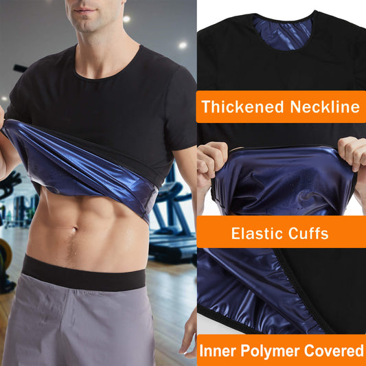 ANYFIT WEAR Sauna Suit for Men Sweat Shirt Workout Sports Fitness Compression T-Shirt Body Shaper