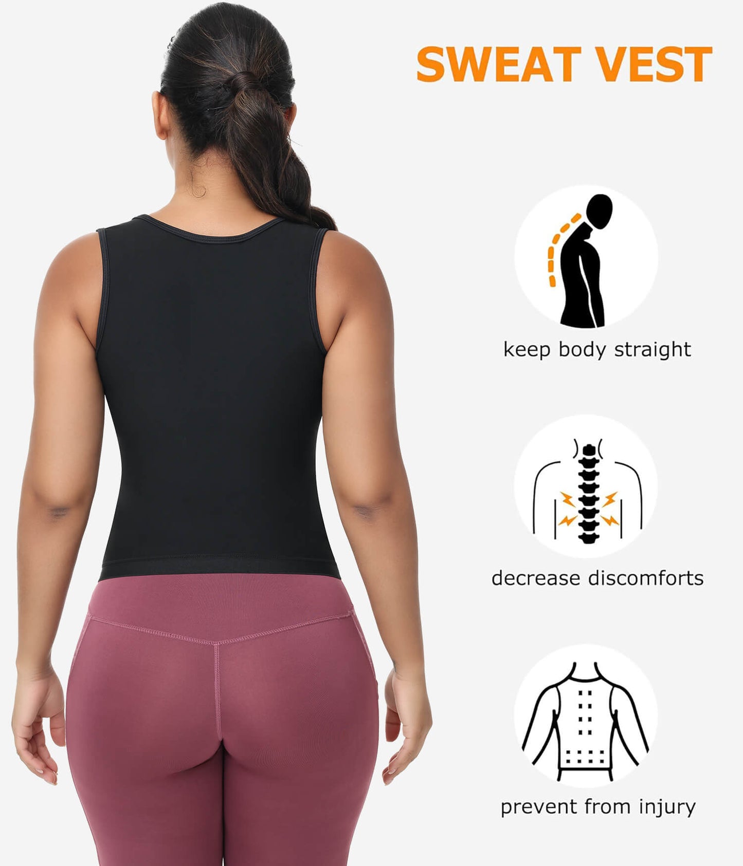 MANIFIQUE Waist Trainer for Women Tummy Control Sports Girdle Sauna Sweat Vest with Zipper