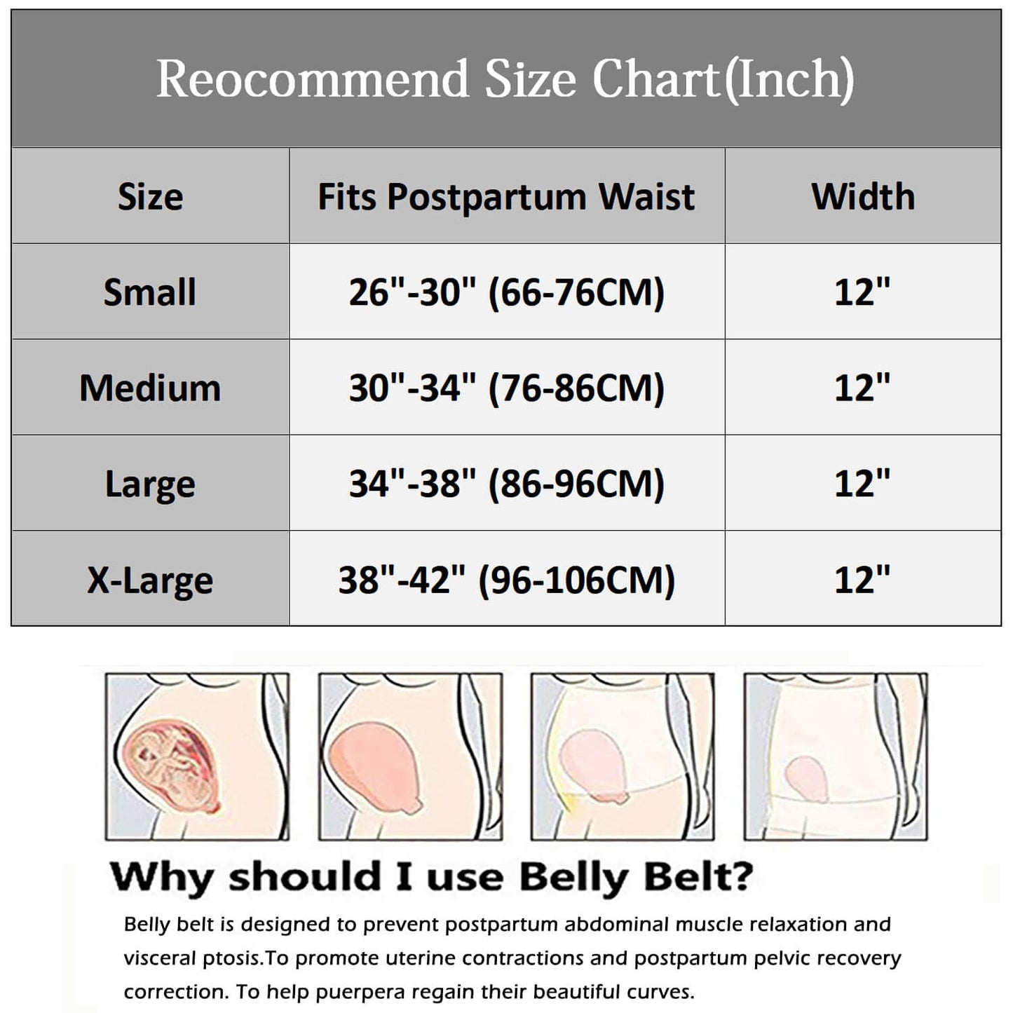 MANIFIQUE Postpartum Girdle C-Section Recovery Belt Back Support Belly Wrap Belly Band Shapewear
