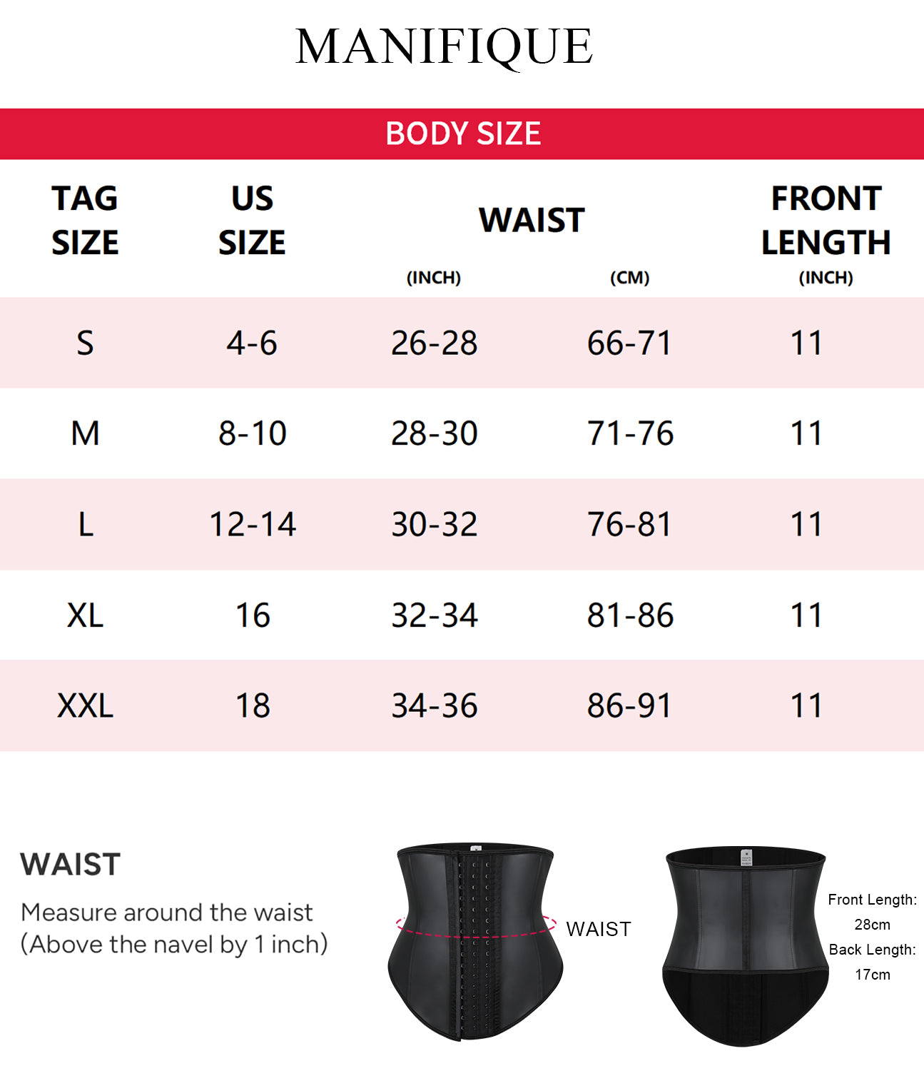 MANIFIQUE Waist Trainer for Women Latex Underbust Waist Cincher Corset Sport Girdle Hourglass Body Shaper