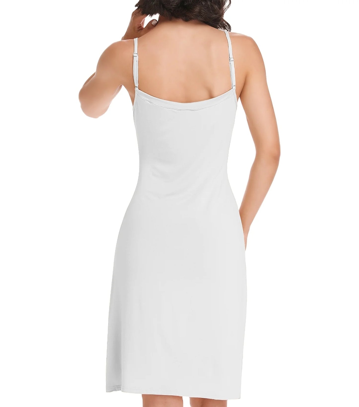 CARCOS Women's Basic Adjustable Spaghetti Strap Cami Full Slip Mini Dress
