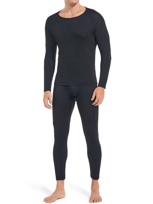 MANIFIQUE Thermal Underwear for Men Set Crewneck Long Johns Top & Bottom Set
