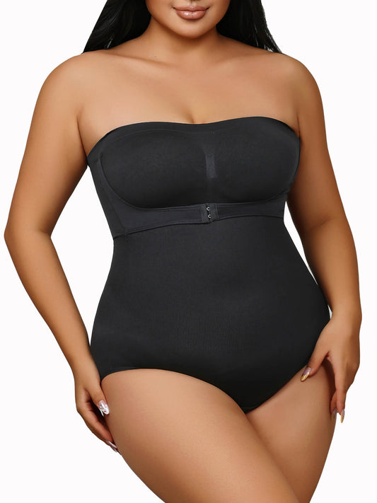 MANIFIQUE Plus Size Strapless Bodysuit for Women Tummy Control Shapewear Seamless Faja Body Shaper with Removable Straps
