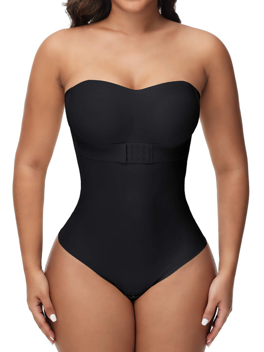 MANIFIQUE Strapless Shapewear Bodysuit Tummy Control for Women Faja Strapless Cupped Thong Bodysuit