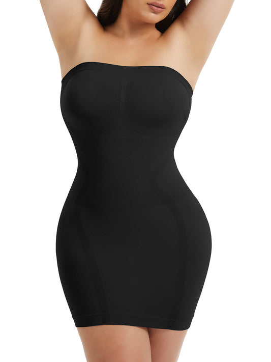 MANIFIQUE Plus Size Strapless Shapewear for Women Full Slip shapewear dress Tummy Control slip for women under dress