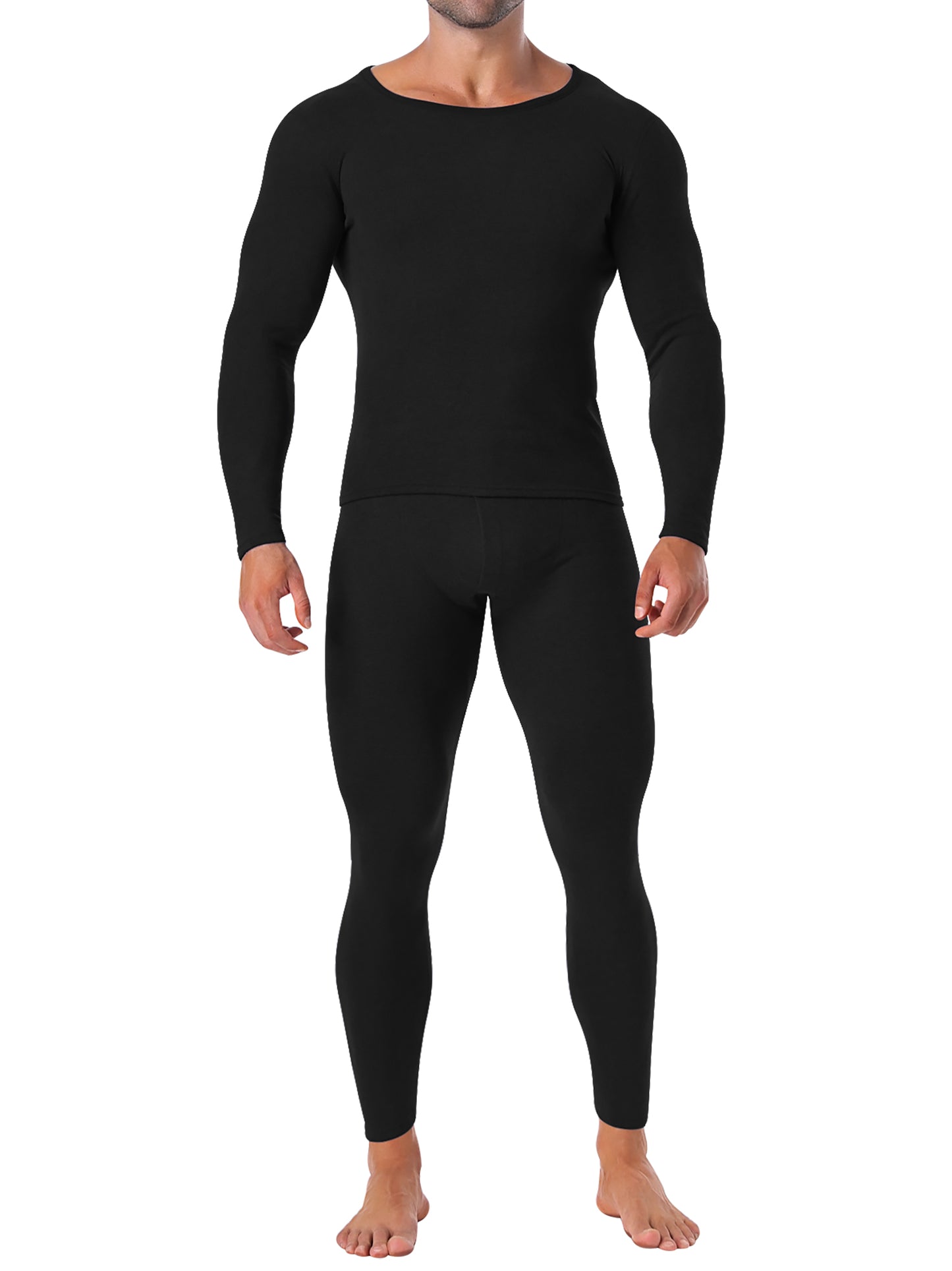 MANIFIQUE Thermal Underwear Shirt & Leggings Set for Men — Heavyweight Fleece‑Lined Long Johns | Warm Winter Base Layer
