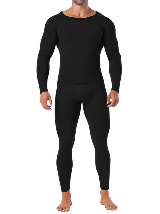 MANIFIQUE Thermal Underwear Shirt & Leggings Set for Men — Heavyweight Fleece‑Lined Long Johns | Warm Winter Base Layer