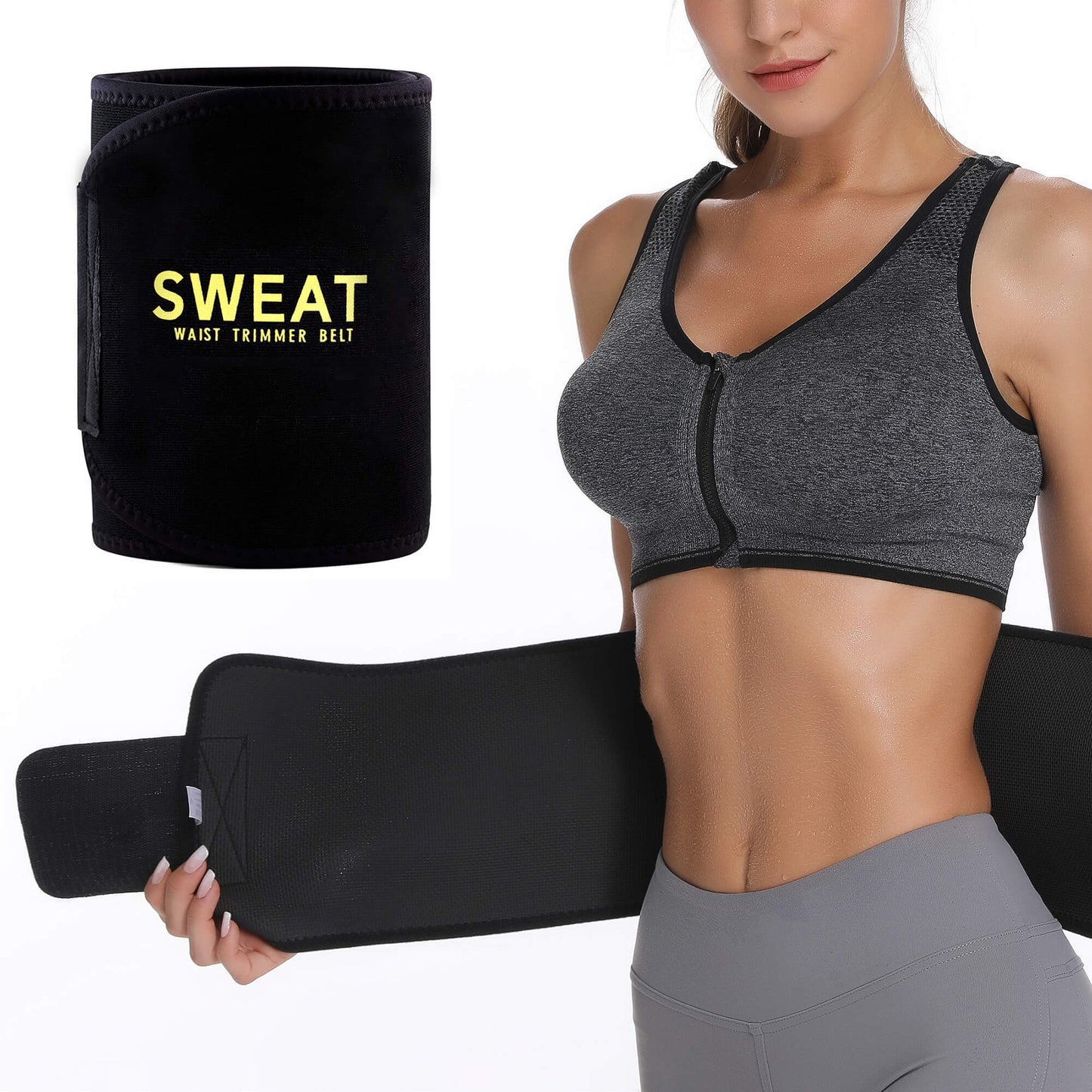 MANIFIQUE Sweat Waist Trimmer - Premium Sweat Enhancing Fitness Belt for Women & Men