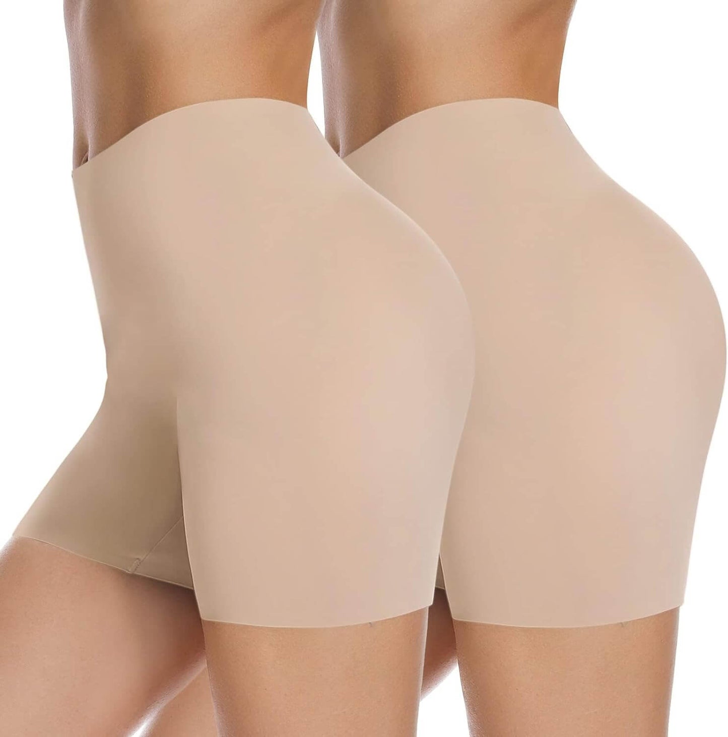 MANIFIQUE 2 Pack Seamless Shaping Boyshorts Panties for Women Shapewear Slip Shorts Under Dress