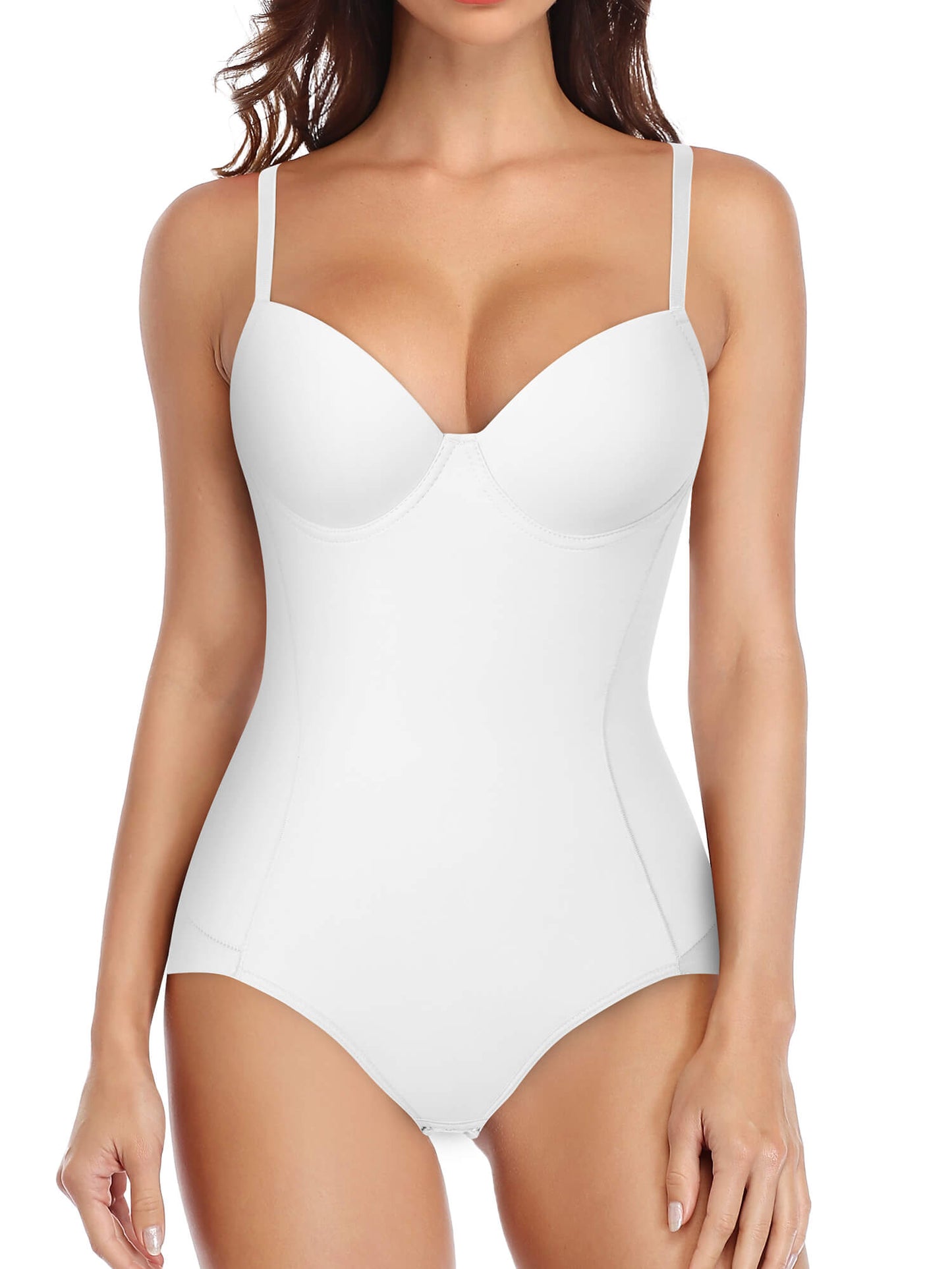 MANIFIQUE Women's Shapewear Tummy Control Bodysuit, Built-In Underwire Bra, Ultra Light Body Briefer Fajas Shapewear
