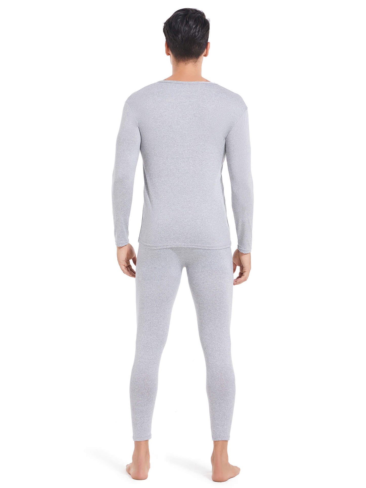 MANIFIQUE Thermal Underwear for Men Set Crewneck Long Johns Top & Bottom Set