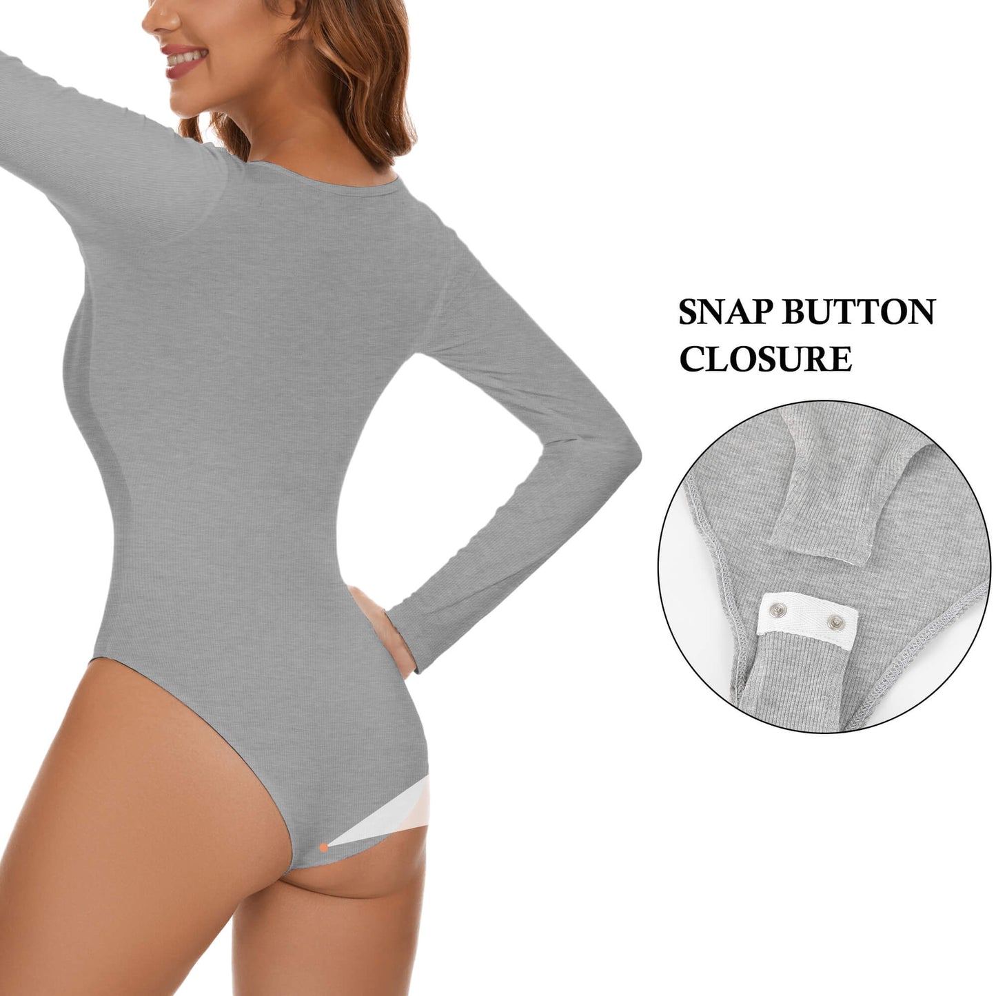 MANIFIQUE Women's Henley Shirt Square Neck Button Down Ribbed Tank Top Long Sleeve Bodysuits