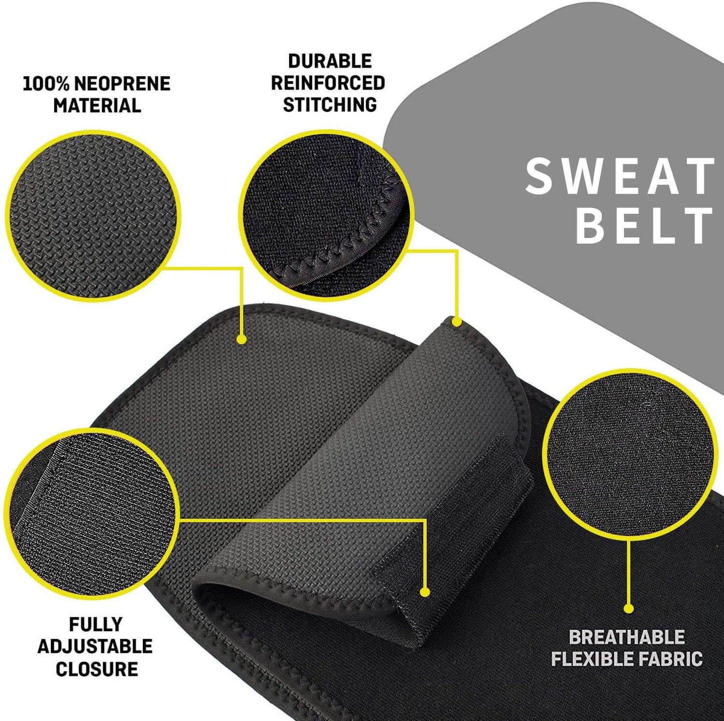 MANIFIQUE Sweat Waist Trimmer - Premium Sweat Enhancing Fitness Belt for Women & Men