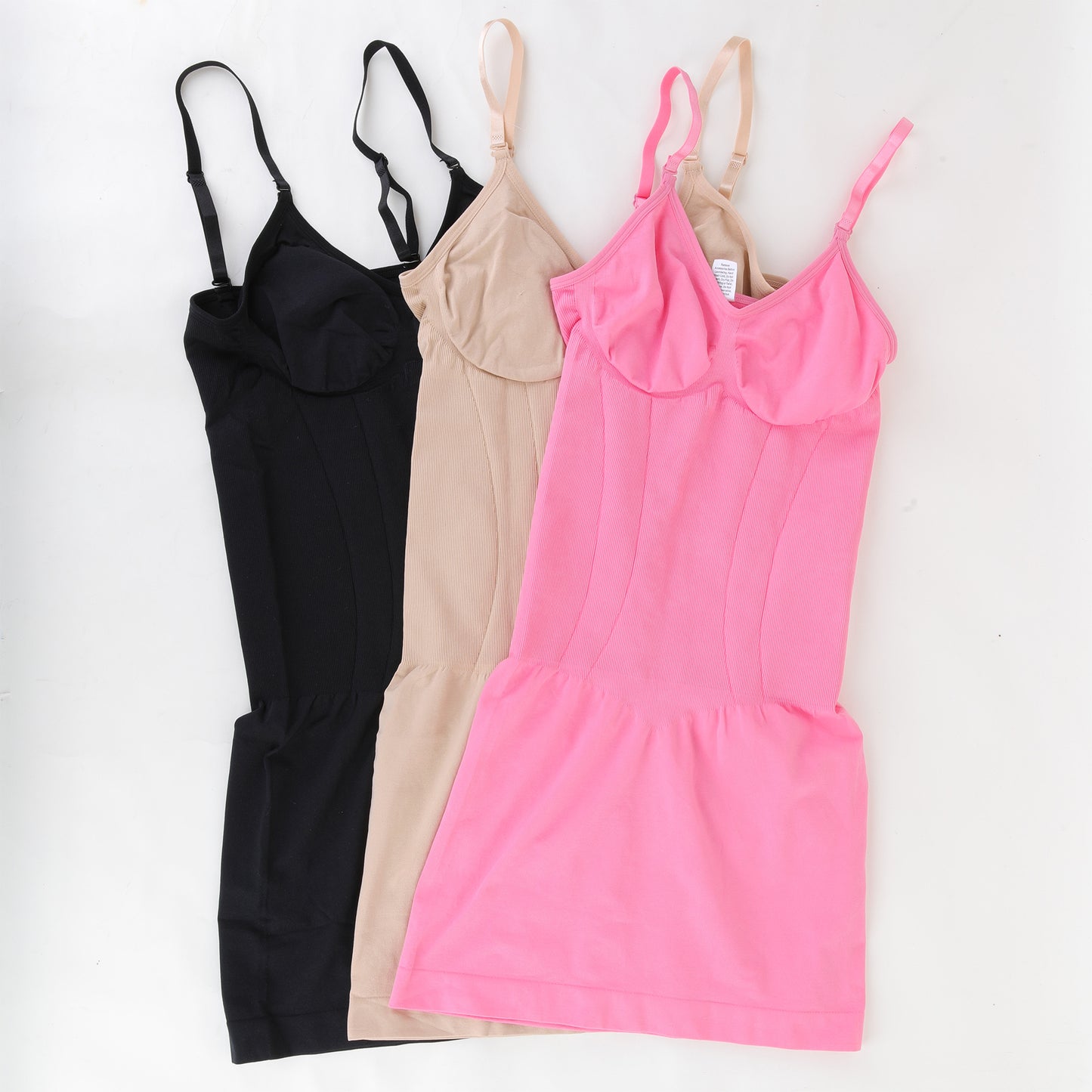 MANIFIQUE Women Shapewear Dress Full Slip Tummy Control Body Shaper V Neck Adjustable Spaghetti Strap