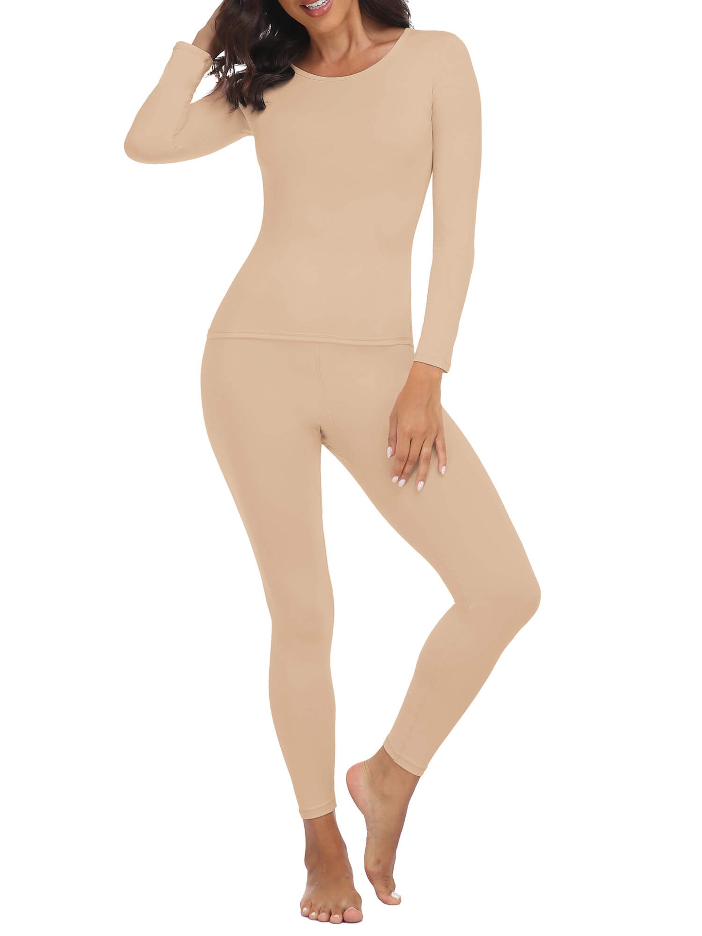 Anyfit Wear Women Thermal Underwear Set Long John Base Layer Ultra Soft Top&Bottom Sets for Cold Weather
