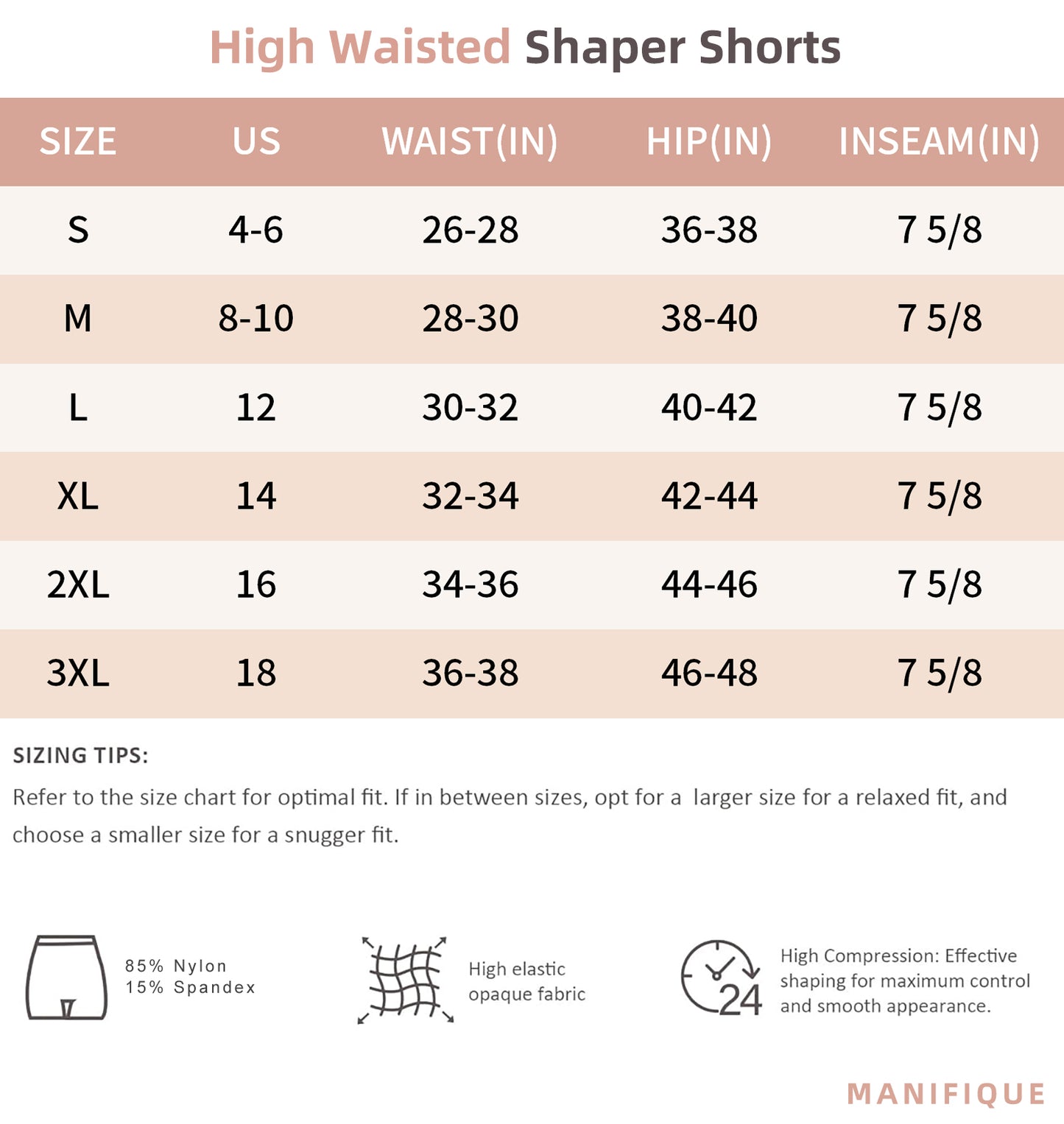 MANIFIQUE High Waisted Body Shaper Shorts Shapewear for Women Tummy Control Full-Thigh Short, Sizes Small-3XL