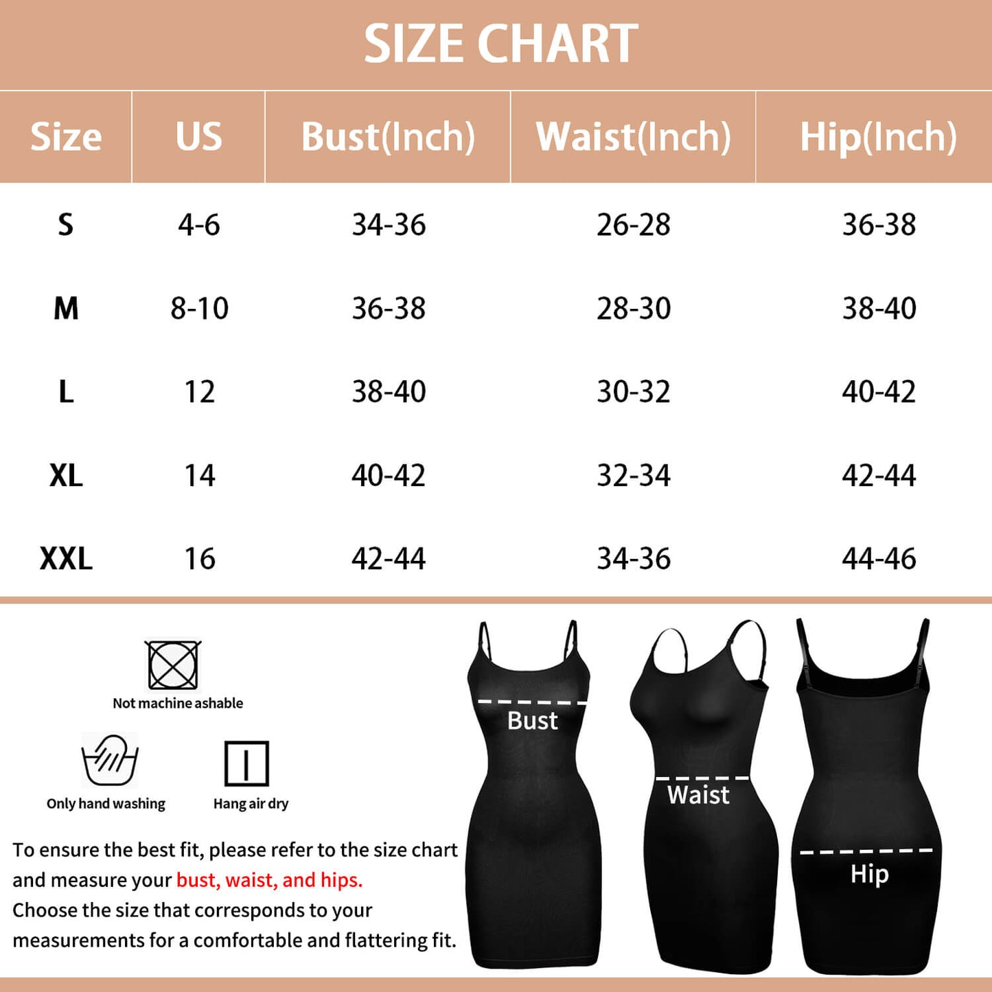 MANIFIQUE Shapewear Slips for Under Dresses Women's Tummy Control Body Shaper Slimming Seamless Cami Slip