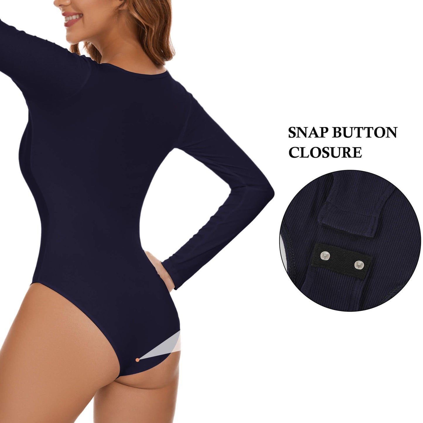 MANIFIQUE Women's Henley Shirt Square Neck Button Down Ribbed Tank Top Long Sleeve Bodysuits