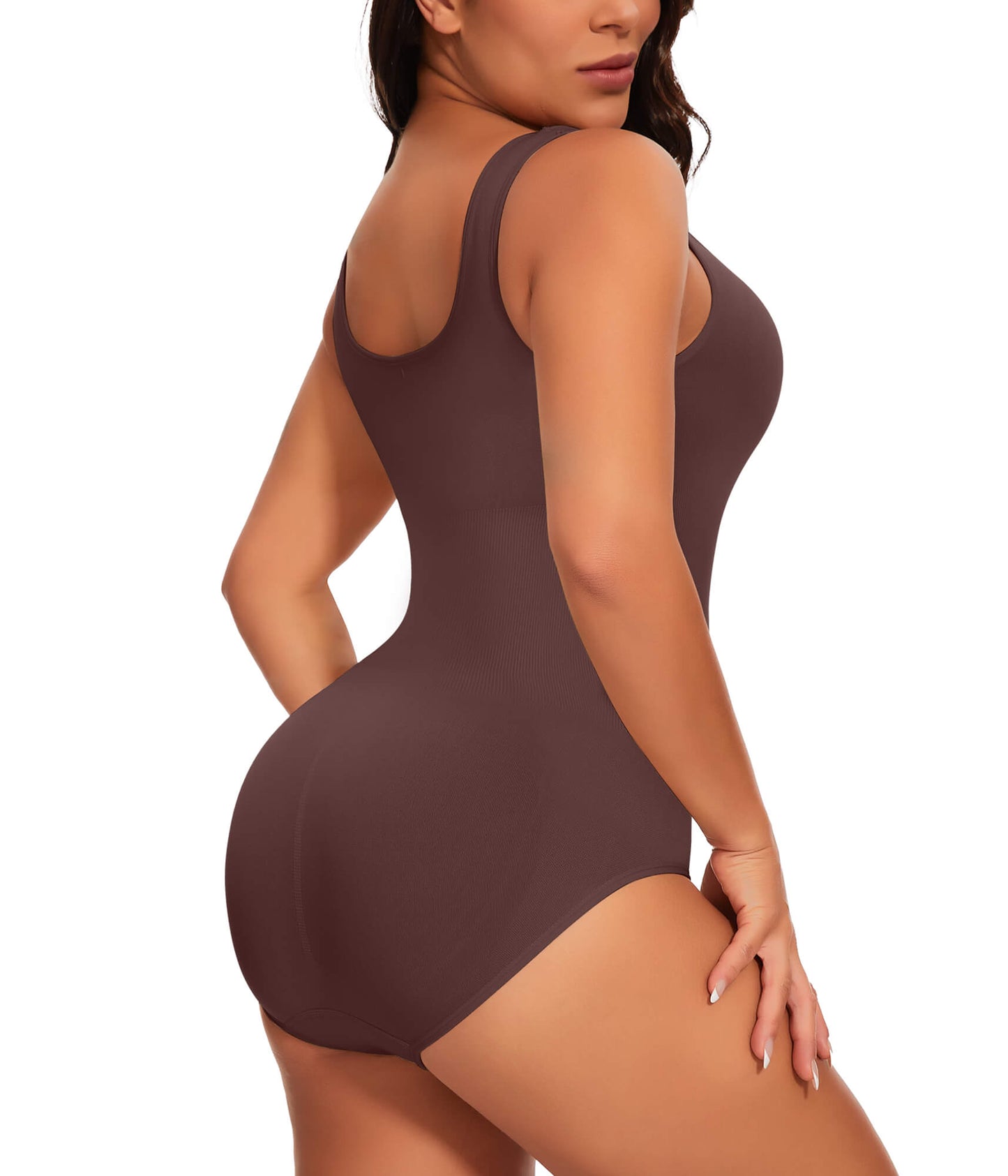 MANIFIQUE 2 Piece Shapewear Bodysuit for Women Tummy Control Slim Fit Sleeveless Round Neck Body Suit