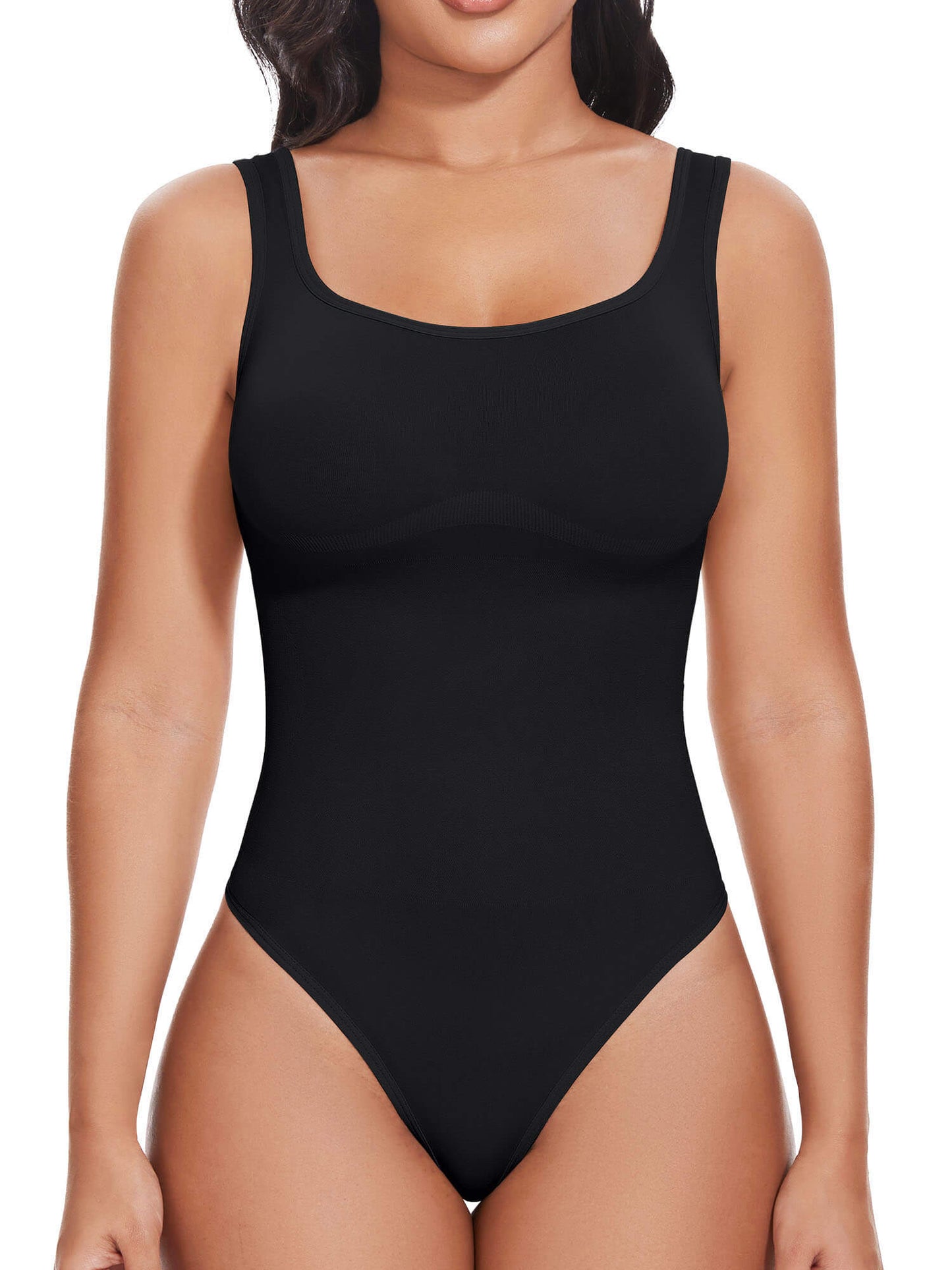 ANYFIT WEAR Backless Square Neck Bodysuit Shapewear for Women Full Body Shaper Tummy Control Butt Lifting Seamless Slimming Tank Top