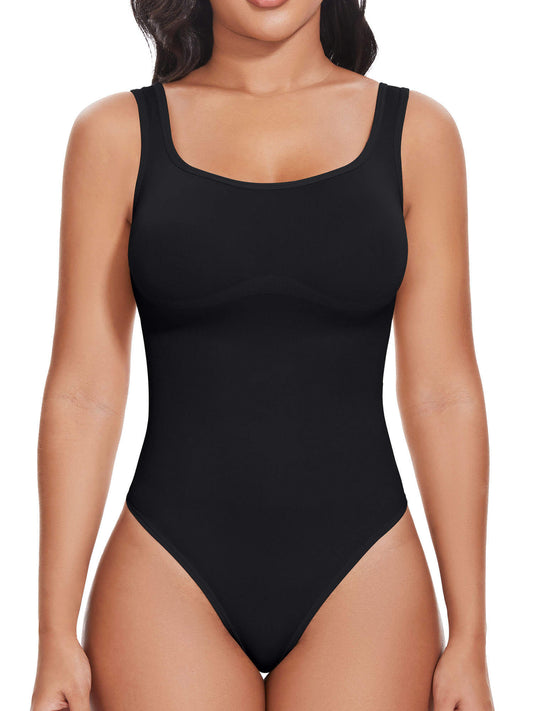 ANYFIT WEAR Backless Square Neck Bodysuit Shapewear for Women Full Body Shaper Tummy Control Butt Lifting Seamless Slimming Tank Top