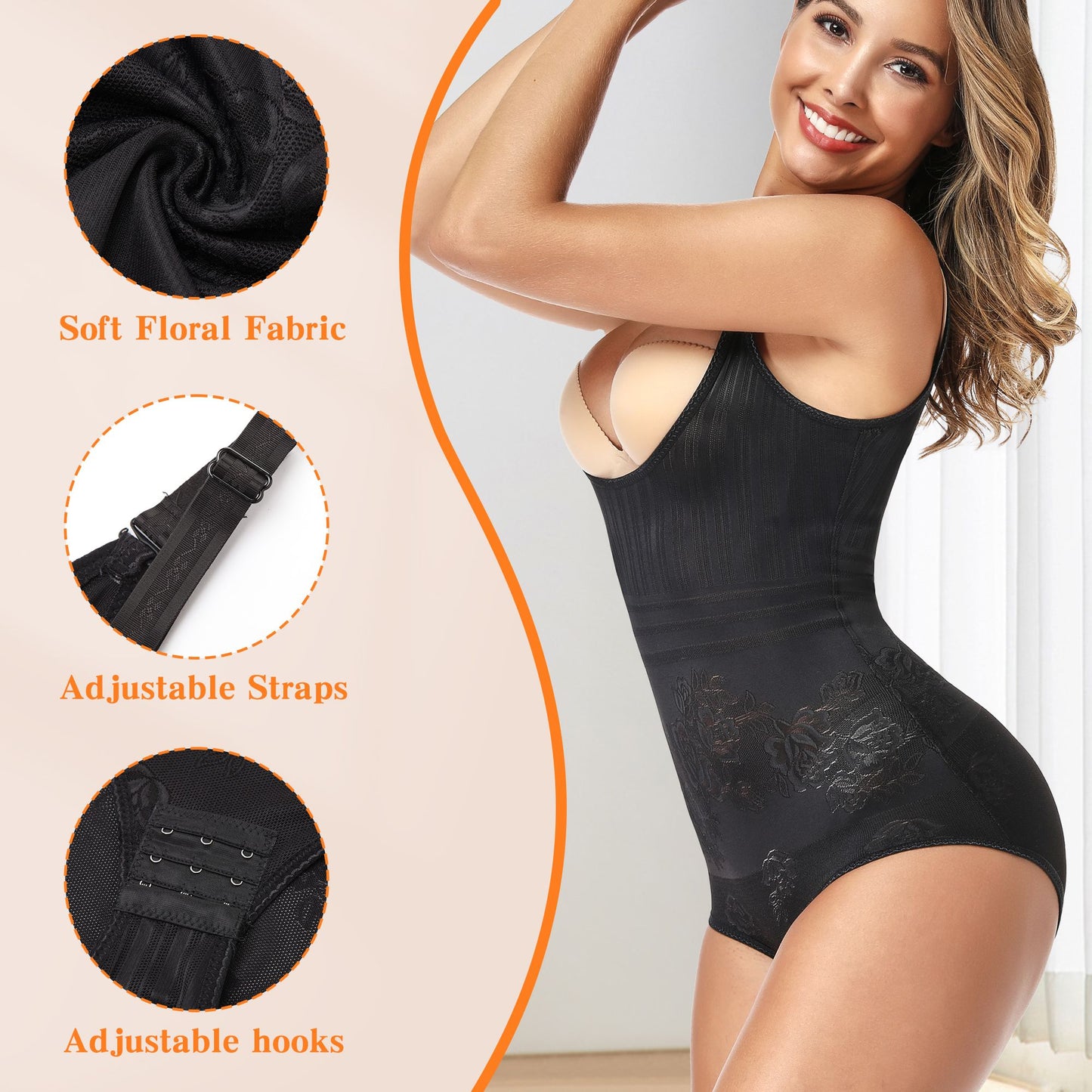 MANIFIQUE Women's Shapewear Open Bust Brief Bodysuit Tummy Control Seamless Body Briefer Shaper