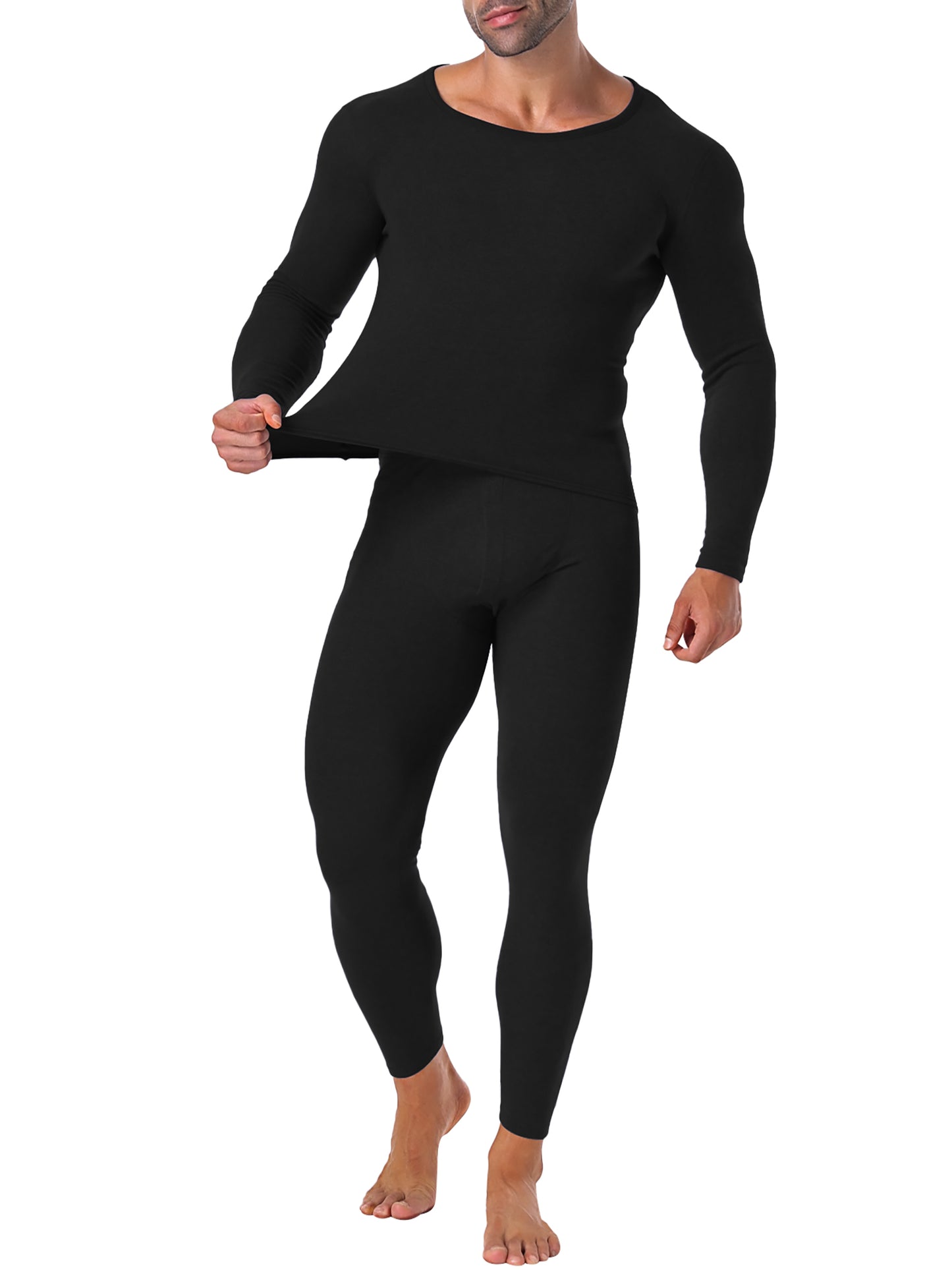 MANIFIQUE Thermal Underwear Shirt & Leggings Set for Men — Heavyweight Fleece‑Lined Long Johns | Warm Winter Base Layer
