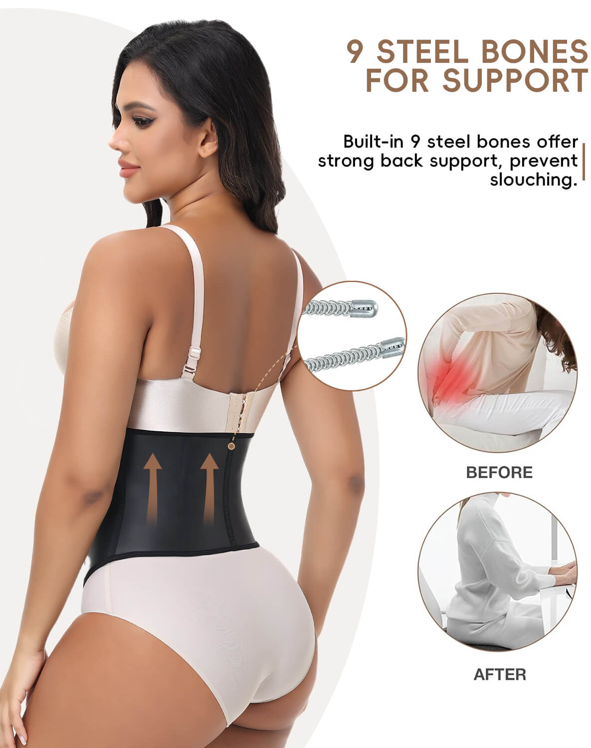 MANIFIQUE Waist Trainer for Women Latex Underbust Waist Cincher Corset Sport Girdle Hourglass Body Shaper