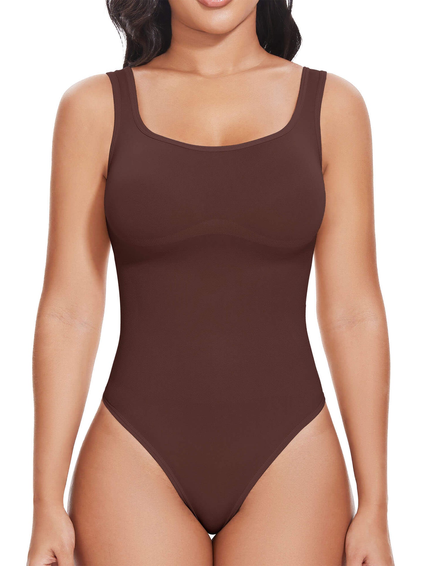 ANYFIT WEAR Backless Square Neck Bodysuit Shapewear for Women Full Body Shaper Tummy Control Butt Lifting Seamless Slimming Tank Top