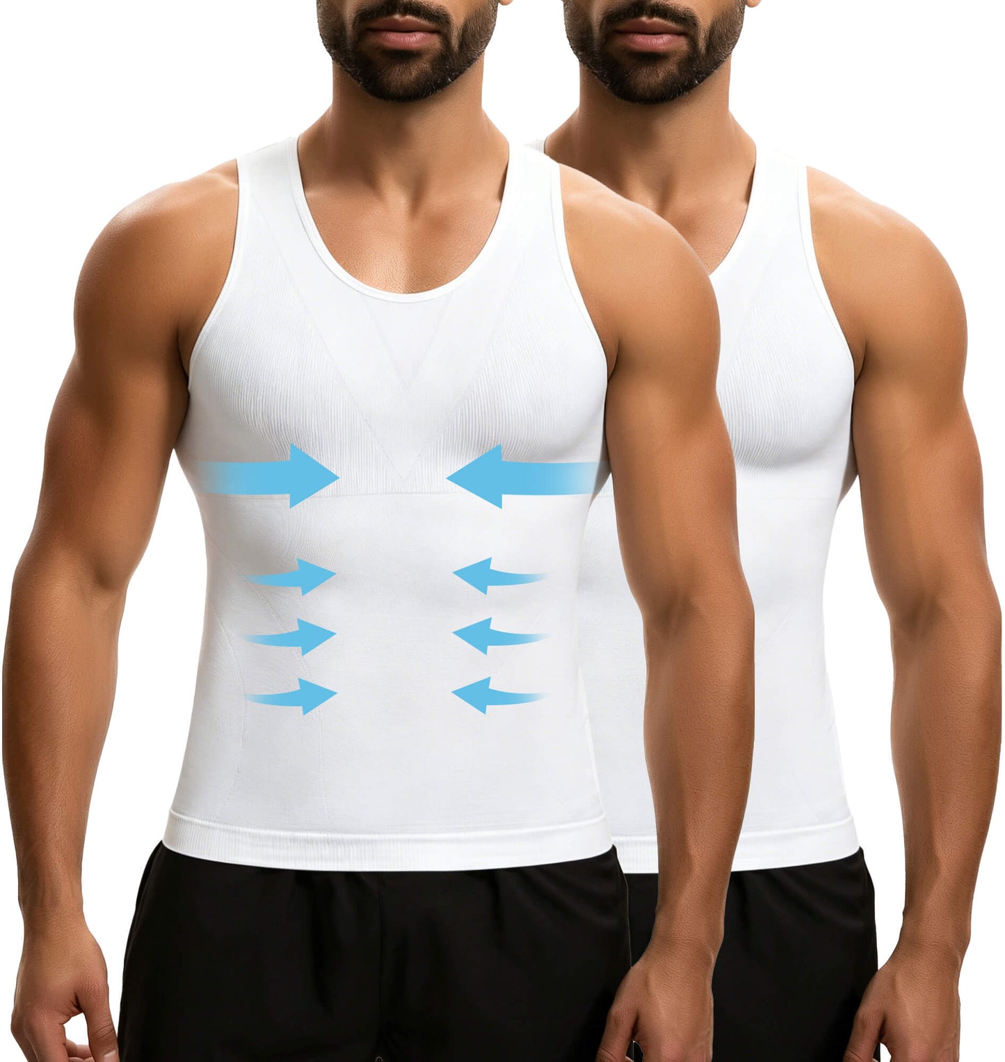 MANIFIQUE Gynecomastia Compression Shirts for Men - Sleeveless Slimming Undershirts Body Shaper Workout Tank Top