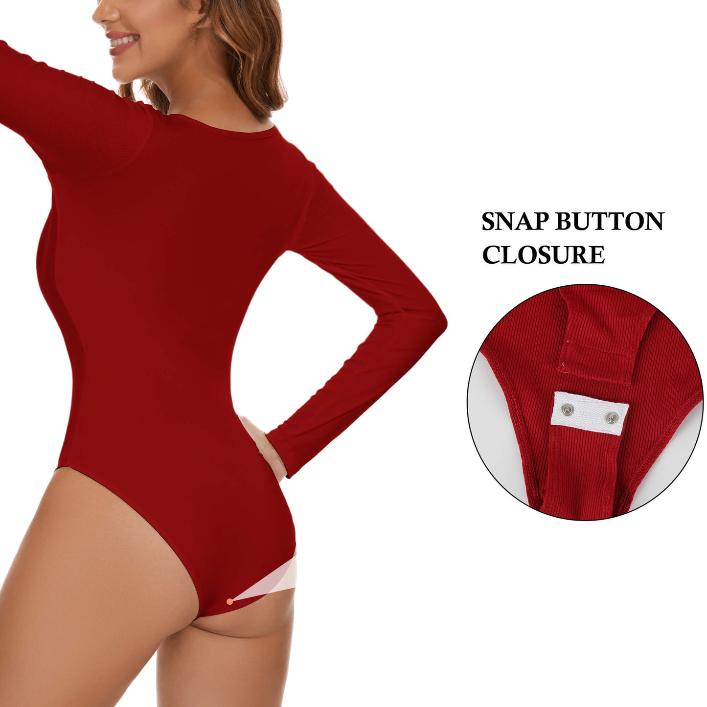 MANIFIQUE Women's Henley Shirt Square Neck Button Down Ribbed Tank Top Long Sleeve Bodysuits