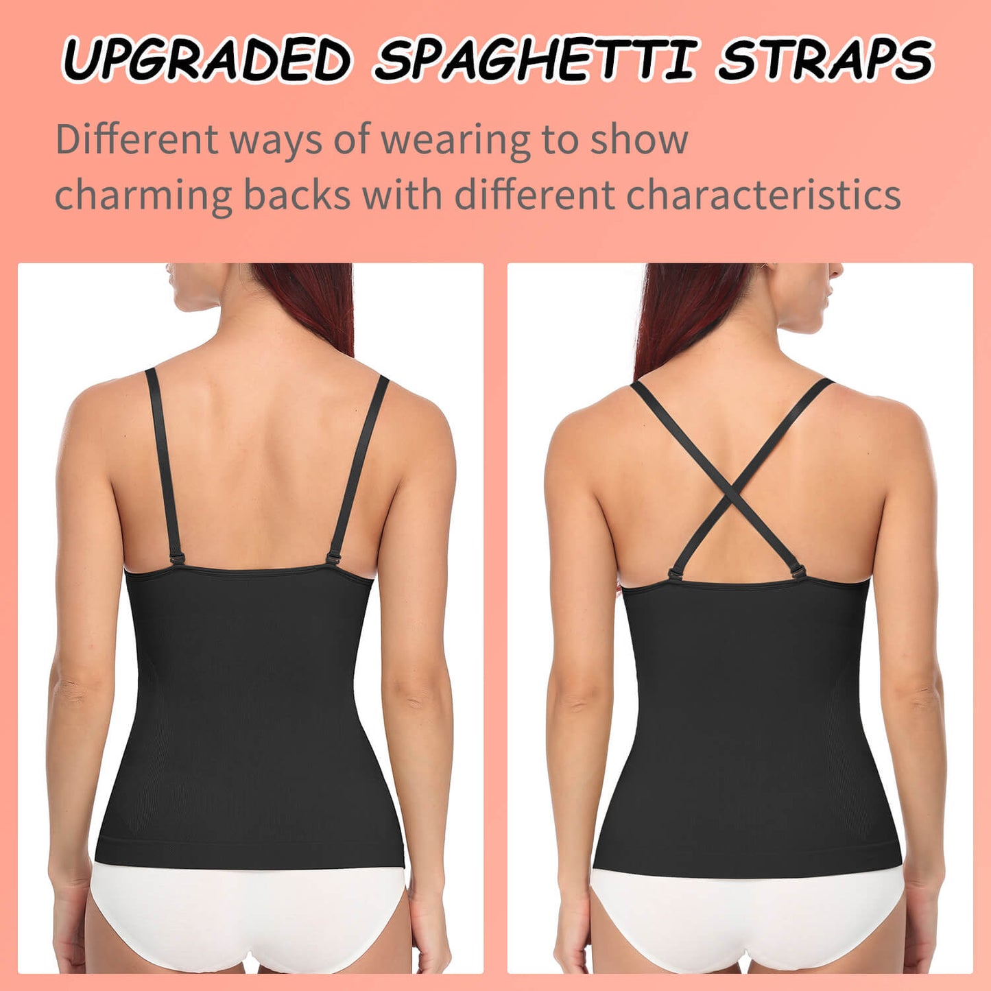 MANIFIQUE Scoop Neck Compression Cami - Tummy and Waist Control Body Shapewear Camisole with Built-in Padded Bras