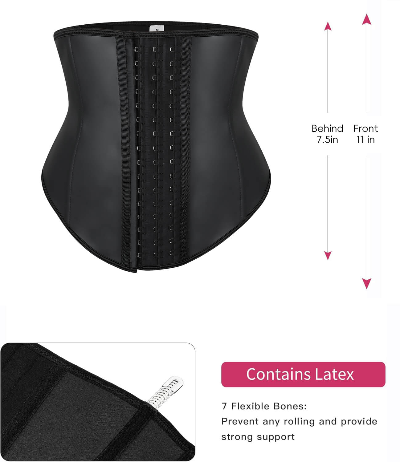 MANIFIQUE Waist Trainer for Women Latex Underbust Waist Cincher Corset Sport Girdle Hourglass Body Shaper