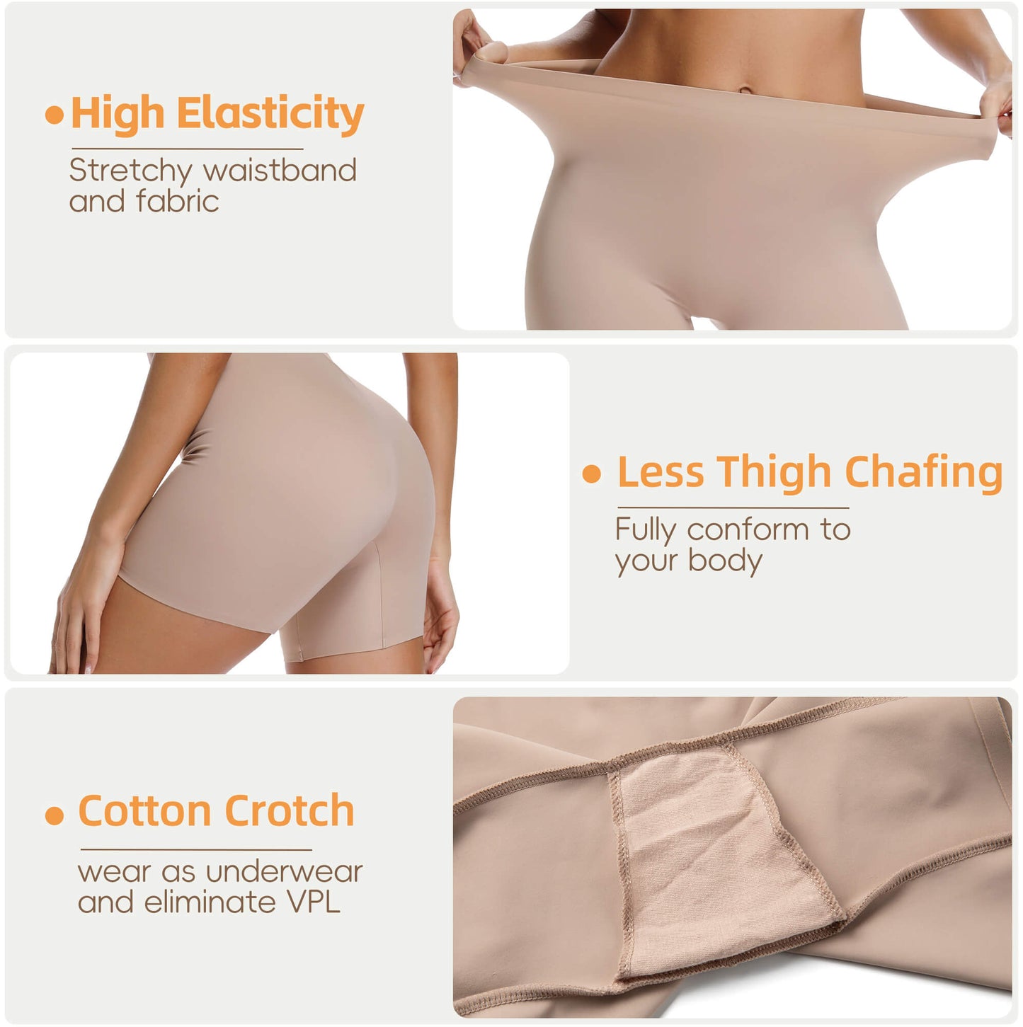MANIFIQUE 2 Pack Seamless Shaping Boyshorts Panties for Women Shapewear Slip Shorts Under Dress