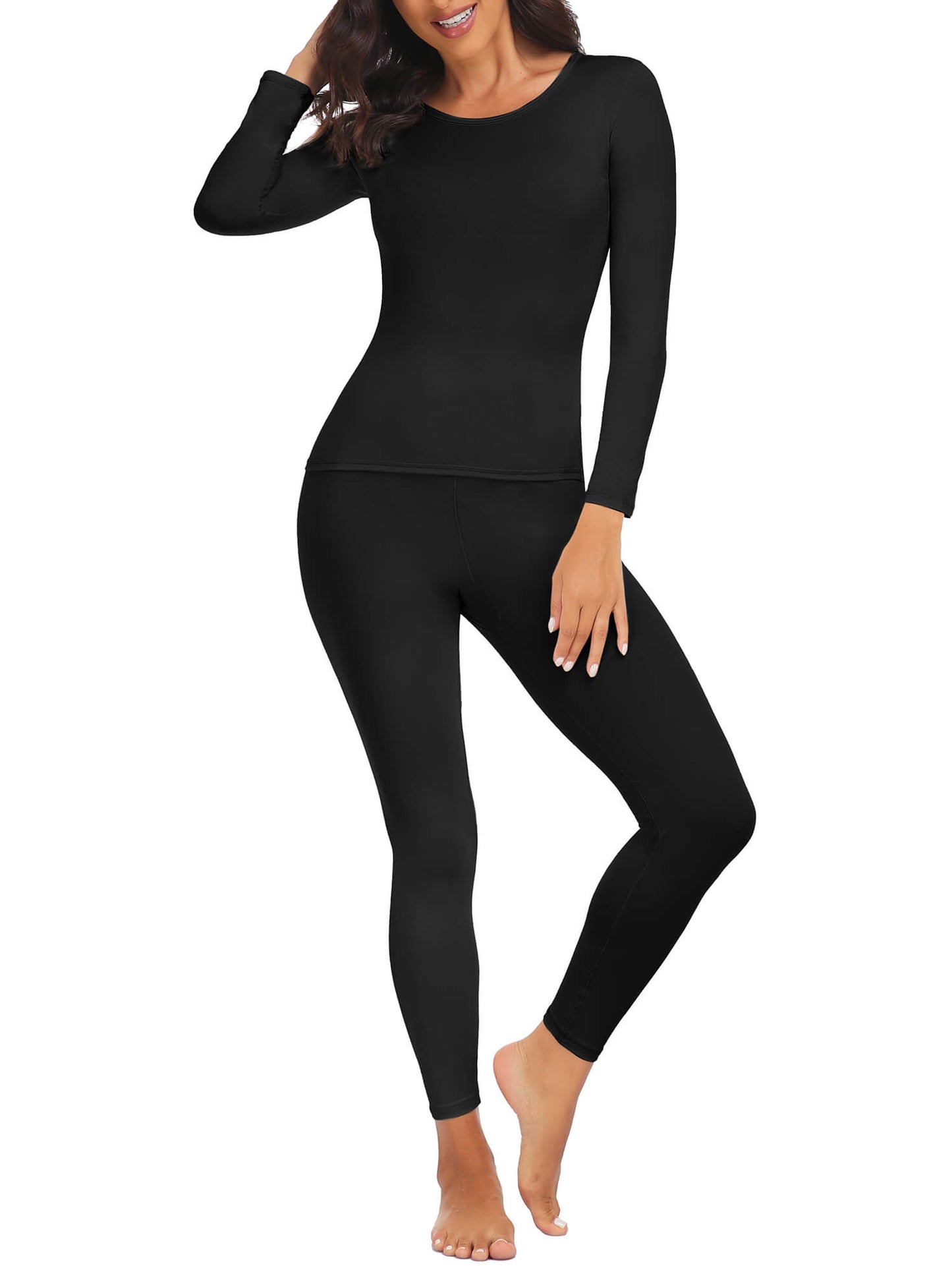 Anyfit Wear Women Thermal Underwear Set Long John Base Layer Ultra Soft Top&Bottom Sets for Cold Weather