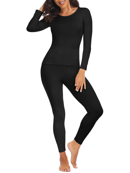 Anyfit Wear Women Thermal Underwear Set Long John Base Layer Ultra Soft Top&Bottom Sets for Cold Weather