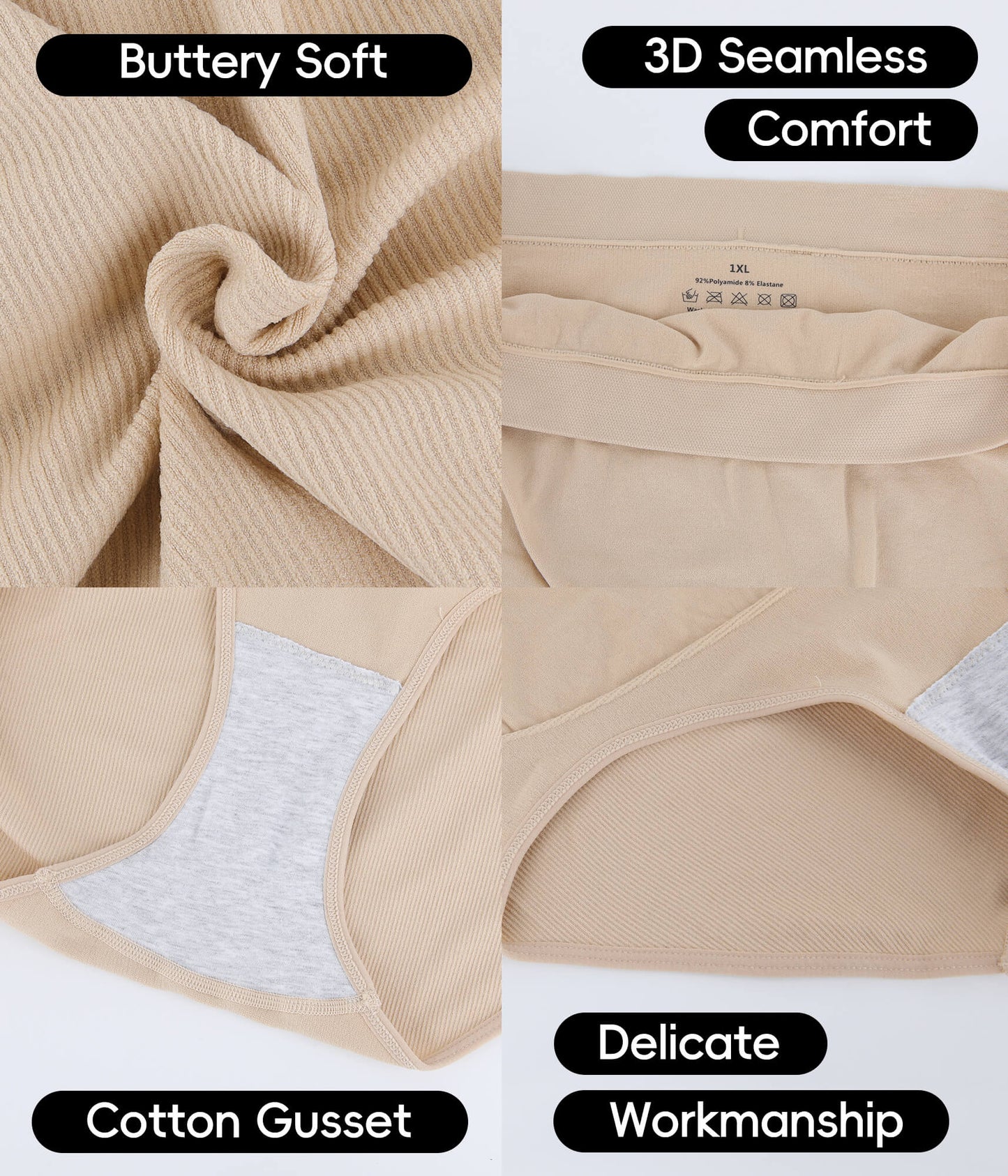 Women's Plus Maternity High Waist Underwear Pregnancy Seamless Soft Belly Support Panties Over Bump 3 Pack