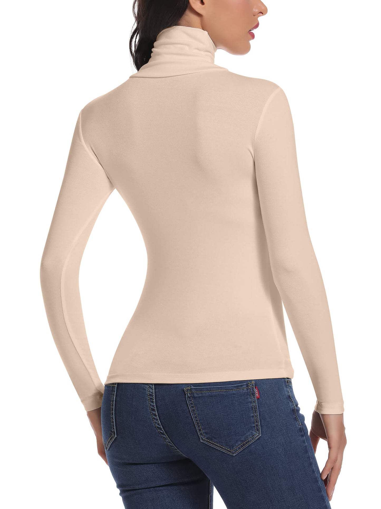 MANIFIQUE Women's Turtleneck Long Sleeve Shirts Fall Fashion Basic Thermal Underwear Tops Winter Clothes 2025