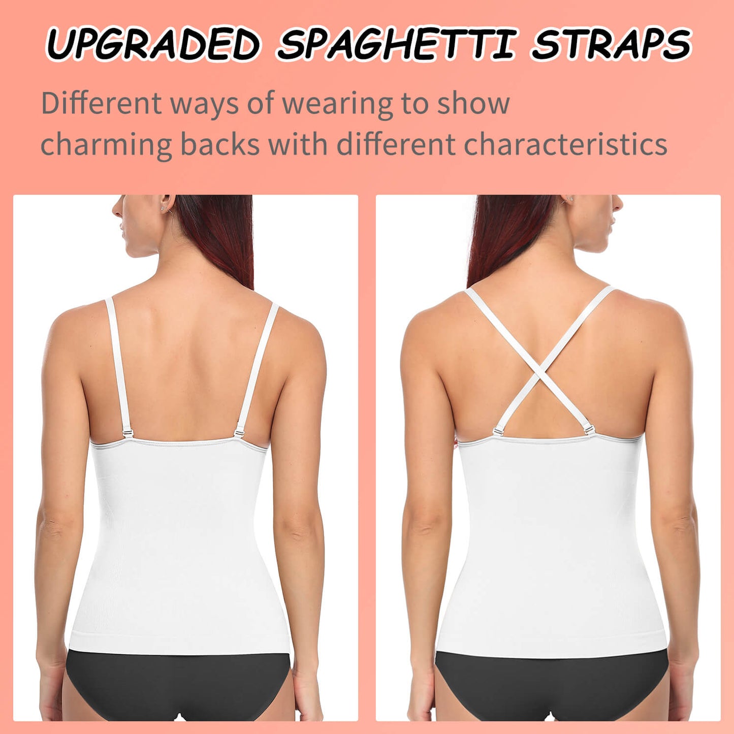 MANIFIQUE Scoop Neck Compression Cami - Tummy and Waist Control Body Shapewear Camisole with Built-in Padded Bras